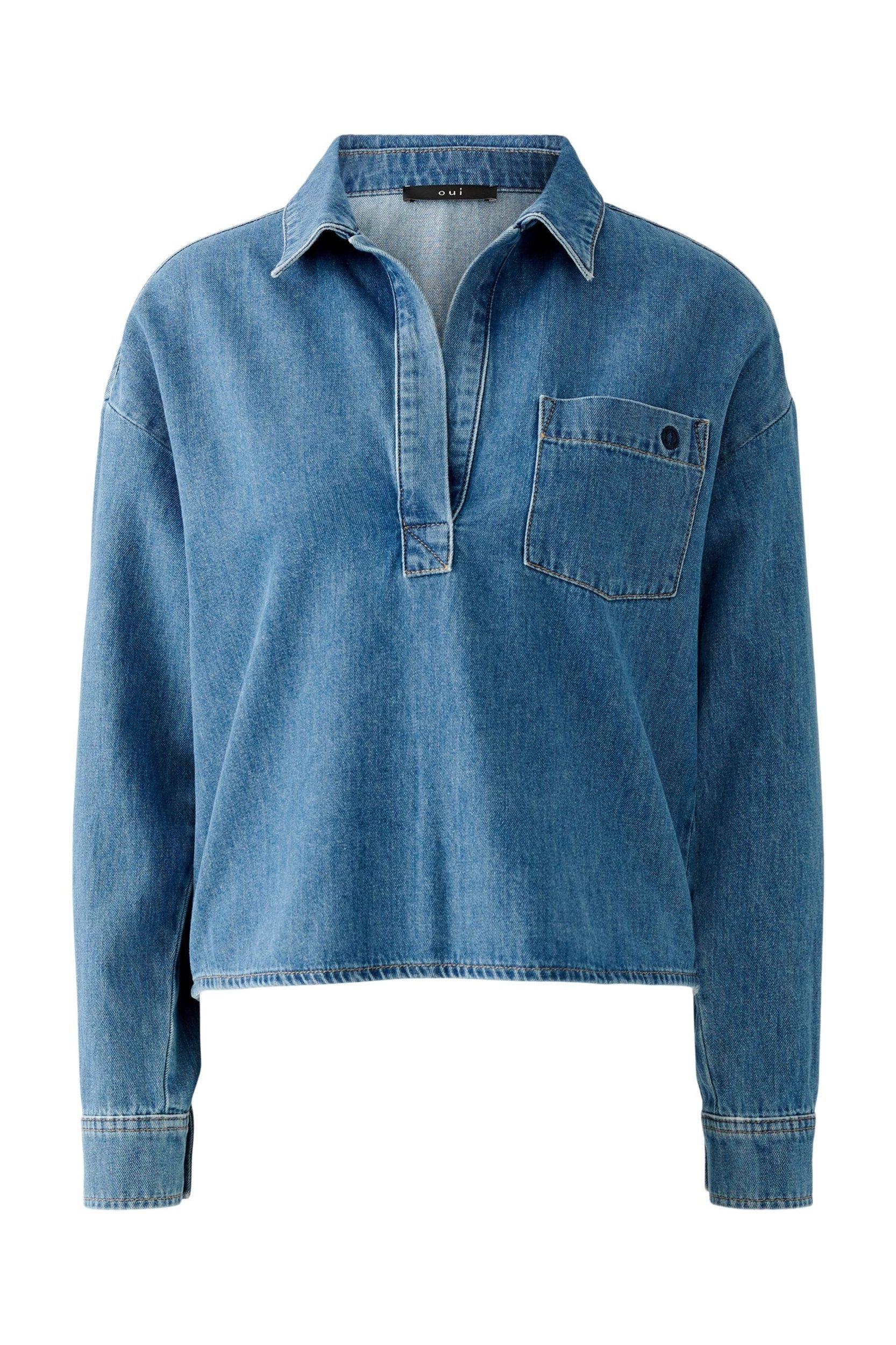 Oui Langarmbluse Bluse