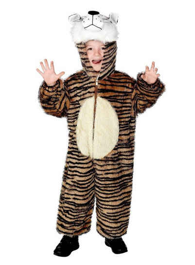 Smiffys Kostüm Tierkostüm Tiger, Tierisch niedlicher Kostümoverall für Kinder