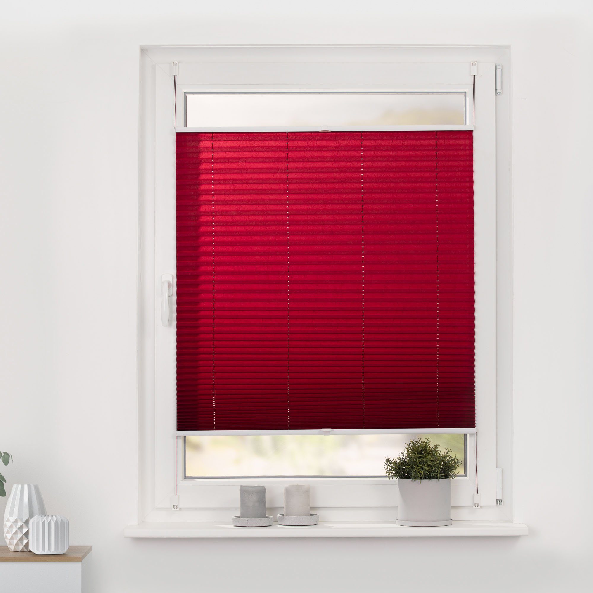 LICHTBLICK ORIGINAL Plissee Klemmfix, Lichtschutz, ohne Bohren, verspannt, Klemmfix, Faltenstore