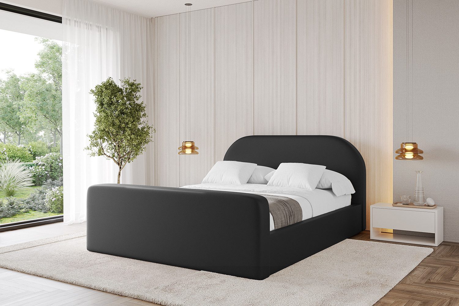 ALTDECOR Polsterbett TIVON-Z (Polsterbett mit Bettkasten und Lattenrost, Boxbett mit Matratze), Doppelbett mit Stauraum, Bett mit Kopfteil