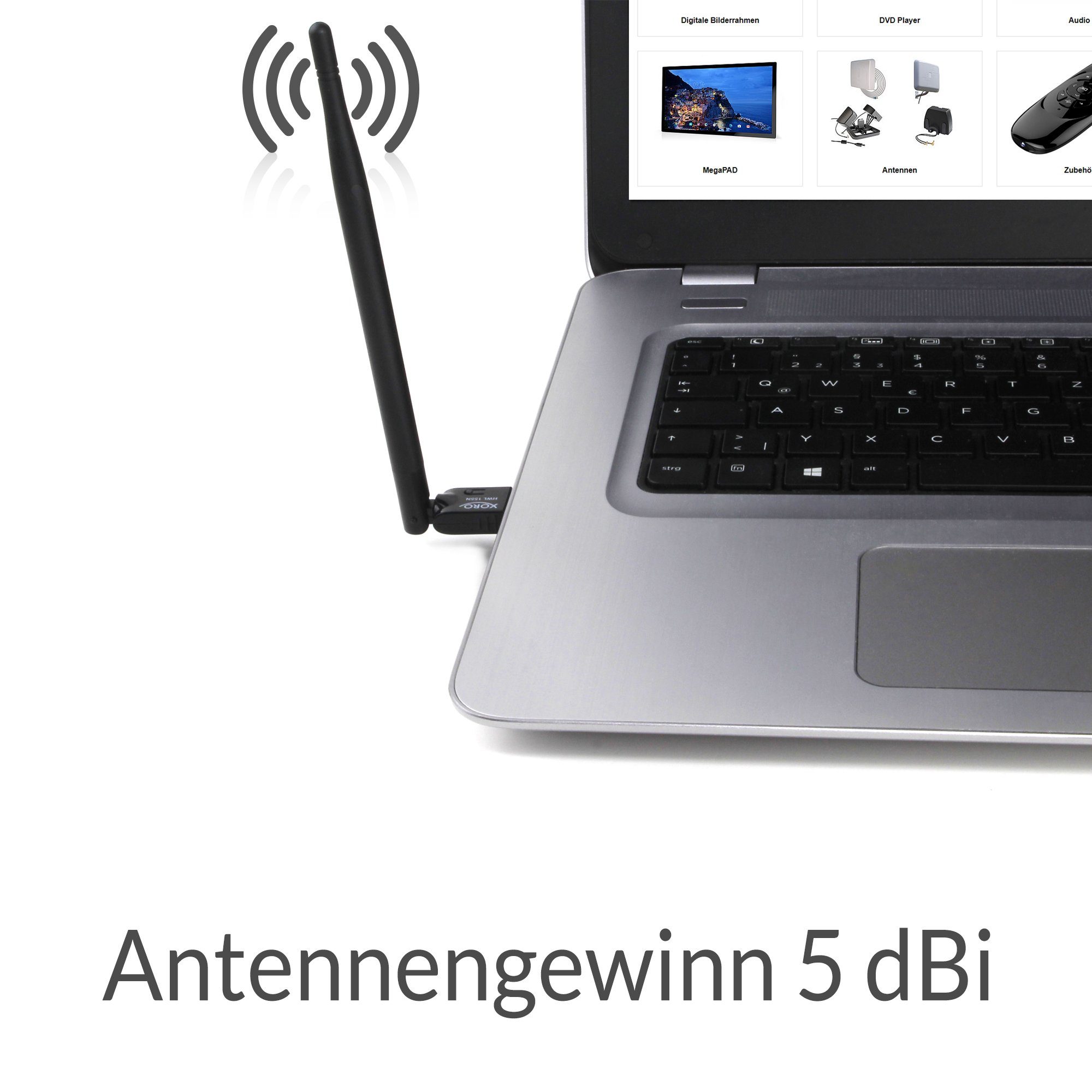 WLAN-Antenne USB Linux, für Antenne Raspberry 155N, WLAN Xoro HWL XORO 5dBi Pi, Win, PC,