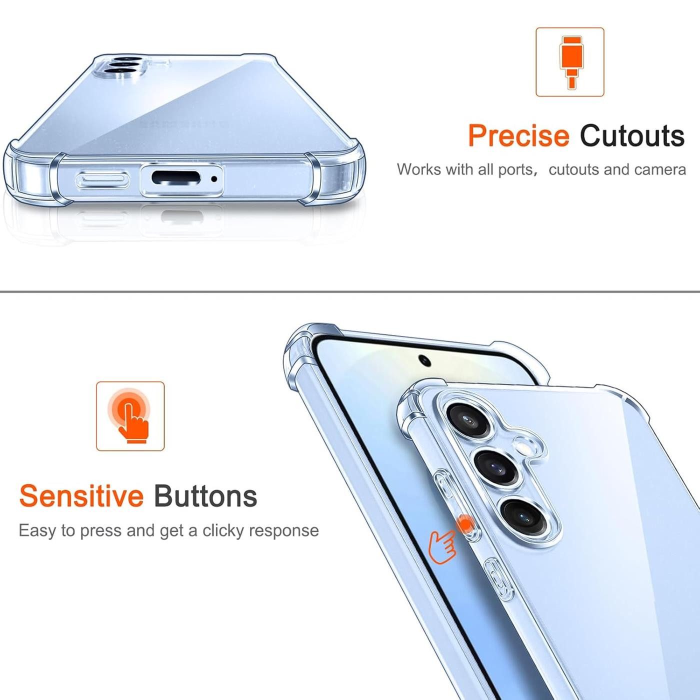 CoolGadget Handyhülle Anti Shock Rugged Case für Samsung Galaxy S25 6,2 Zoll, Slim Cover mit Kantenschutz Schutzhülle für Samsung S25 Hülle – Bild 4 von 5