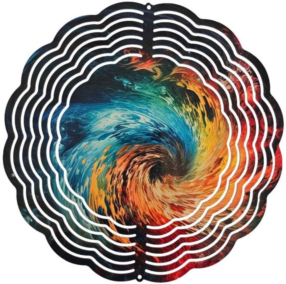 Ladreas Windspiel Edelstahl 3D Windspiel Windspinner 20cm Farbe Wirbel Bunt WI263