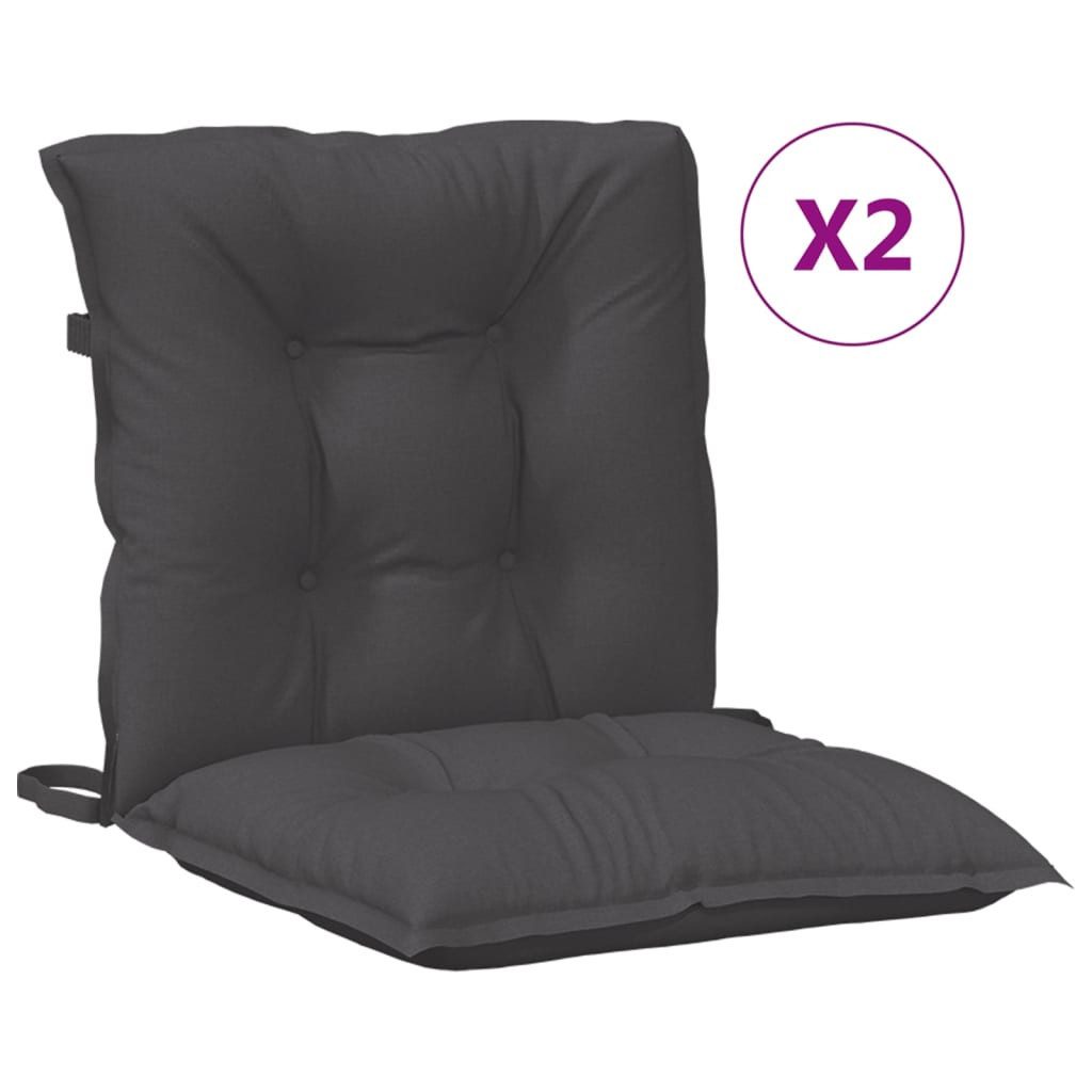 Sitzauflage Niedriglehner-Auflagen 2 Stk Melange Anthrazit 100x50x7cm Stoff