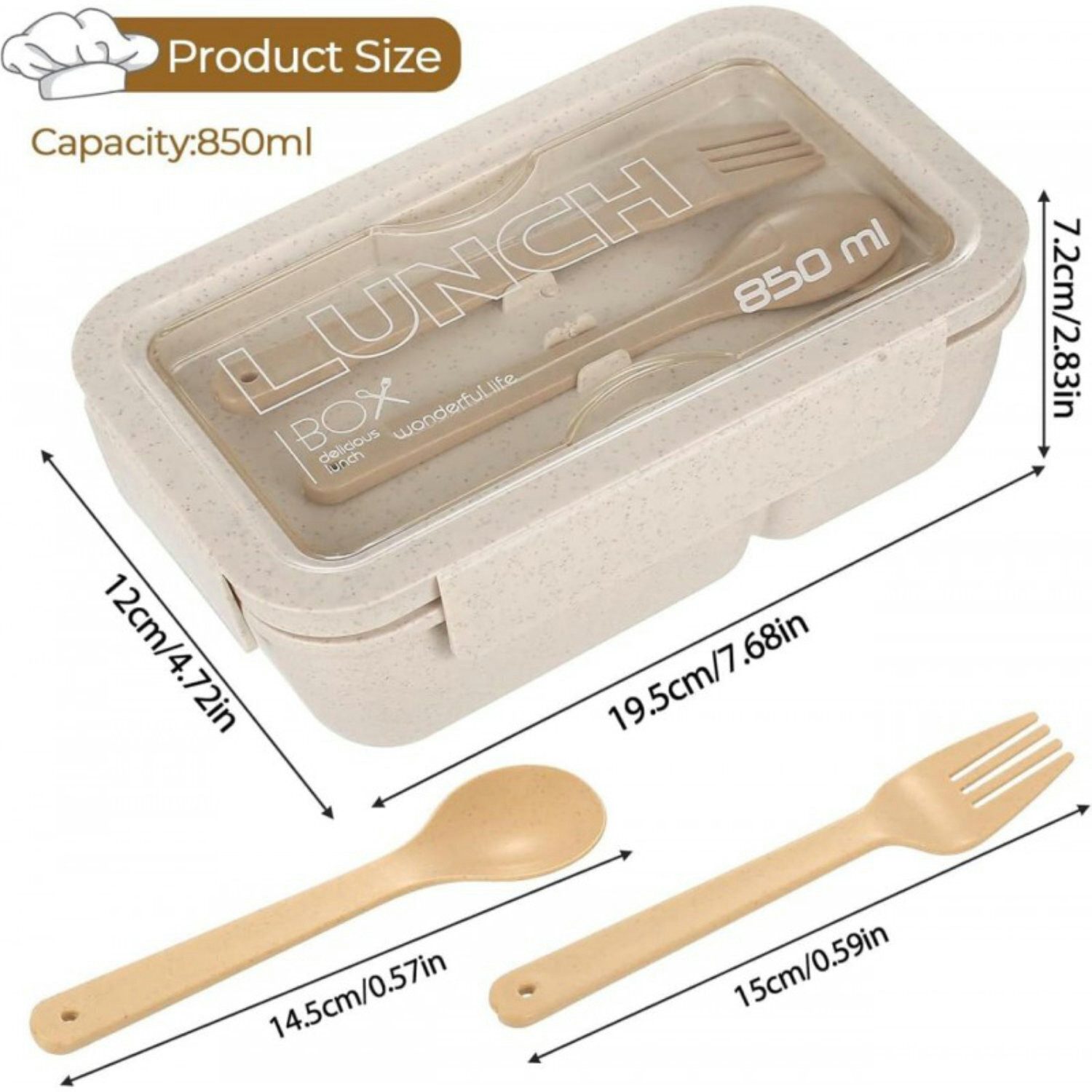 WS-Trend Lunchbox 3-teiliges Kinder-Lunch-Set – Brotdose 850 ml mit Doppel-Fächer Bes, (Set, 3-tlg)