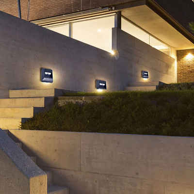 Kanlux Außen-Wandleuchte, LED-Leuchtmittel fest verbaut, Tageslichtweiß, 3er Set Robuste LED Wand Leuchte Fassaden Lampe Außen Akzent