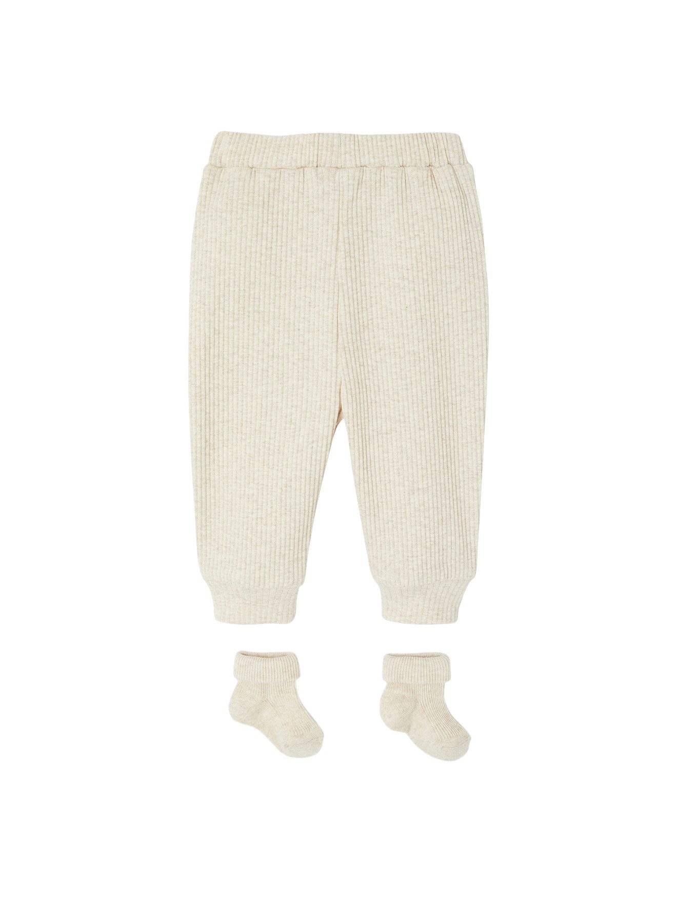 vertbaudet Stoffhose Jungen Baby-Set: Hose & Socken aus Rippmaterial