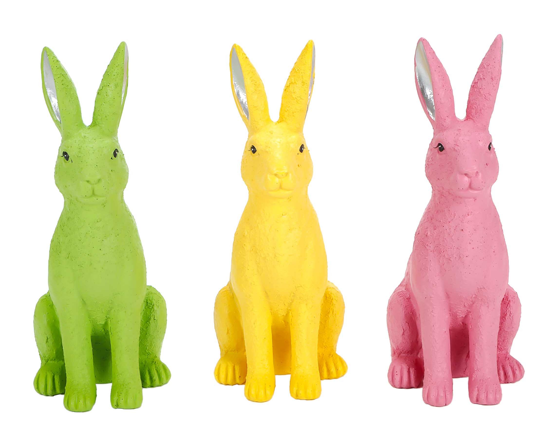 Bubble-Store Osterhase Hase (Oster Deko Figur, 3 St., Osterhasen aus Kunstharz), Dekohasen, 3 Osterhasen, Hasenfigur, Hase Dekofigur, Osterdeko