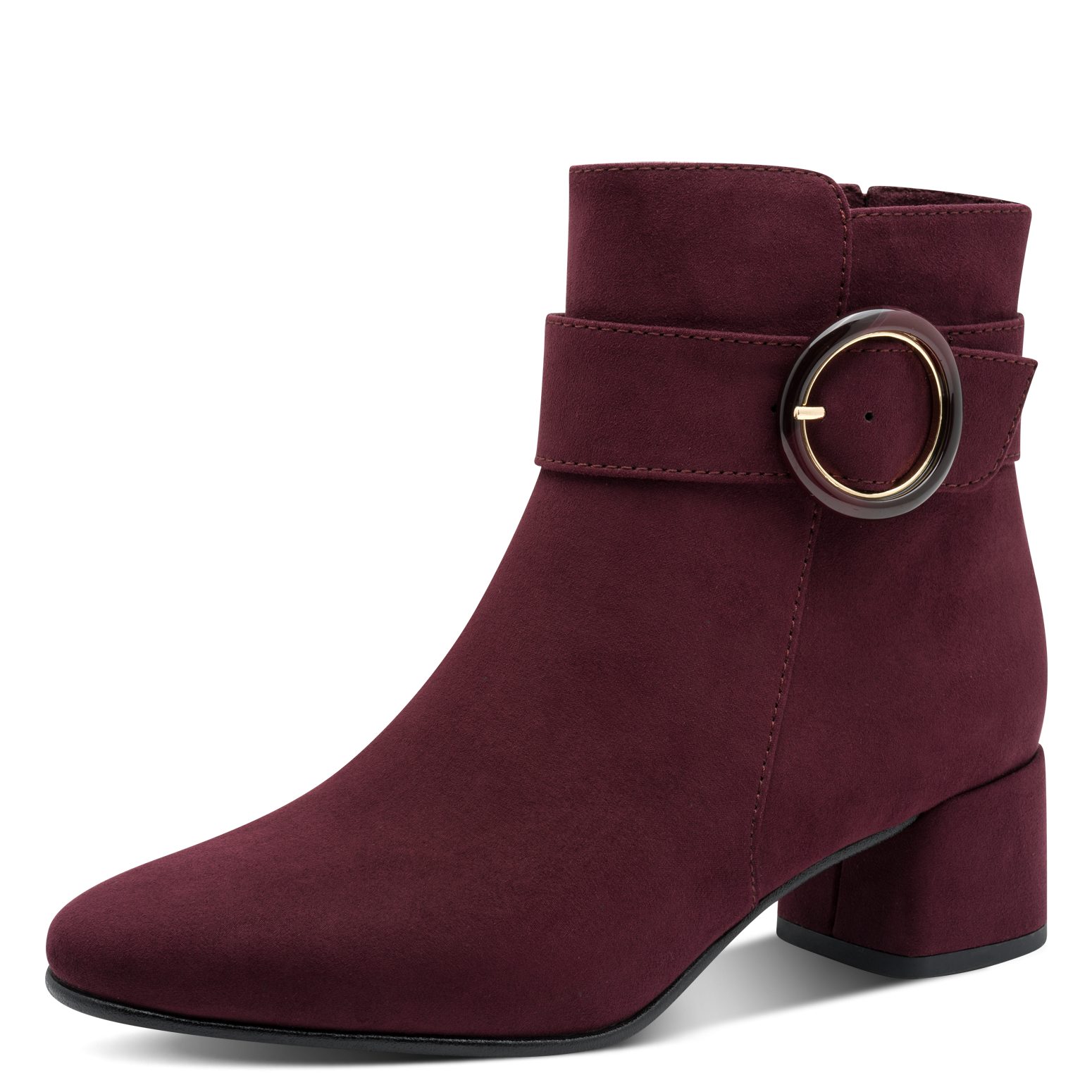 MARCO TOZZI Stiefelette Blockabsatz, Abendschuh, Festtagsschuh mit Zierschnalle