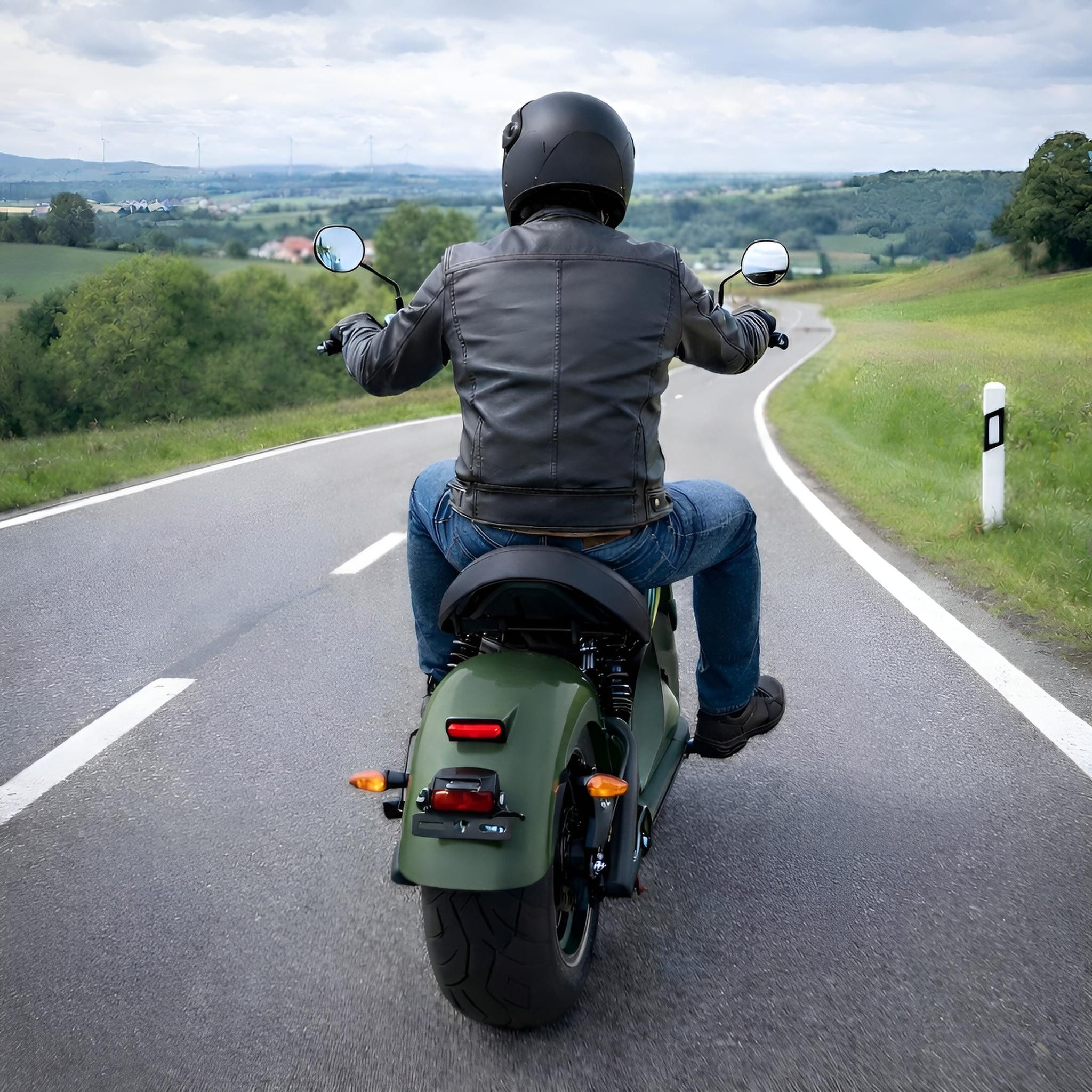 TZIpower E-Motorroller E-Chopper mit Straßenzulassung 2000W 60V 30AH 45km/h COC EEC, 2000 W, 45 km/h