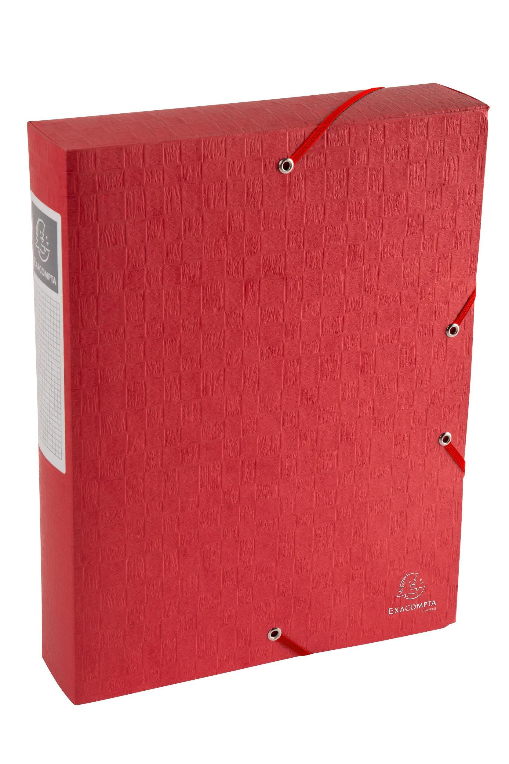 Archivcontainer 10x Archivboxen Rücken 60mm + Etikett Karton 600g/qm A4 Rot 50915E