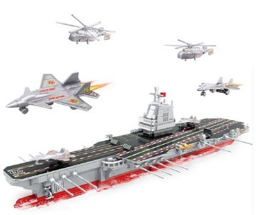 COIL Modellbausatz Flugzeugträger, Bausteine, Schiff, (838-tlg), Massive Blöcke, Zubehör