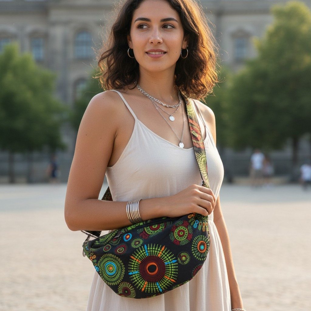 Guru-Shop Schultertasche Crossbodybag, besticktes Moonbag, Bananabag,.. günstig online kaufen