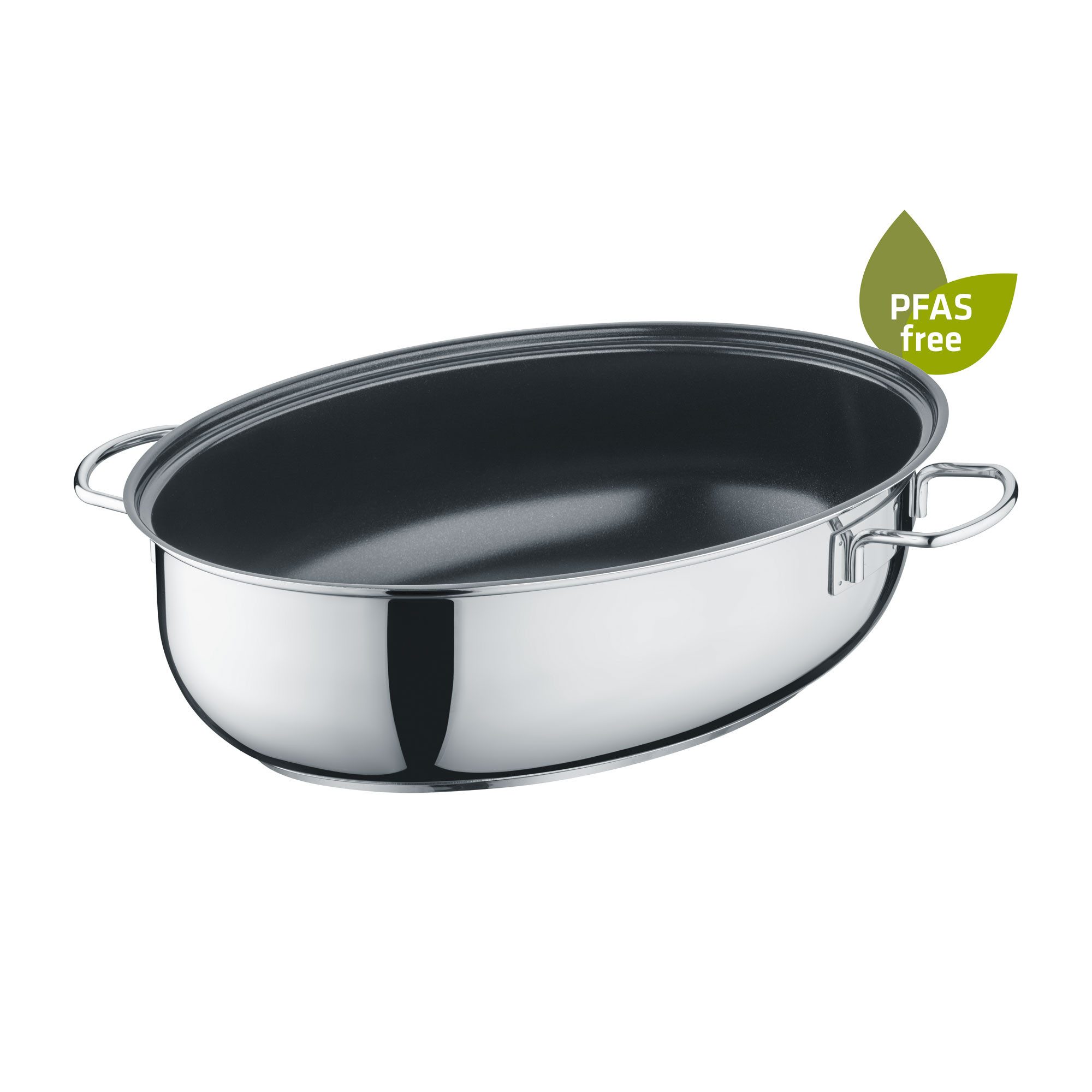 Berndes Bräter Oval, PFAS-frei 38 x 25,5 cm, Edelstahl, poliert, Edelstahl