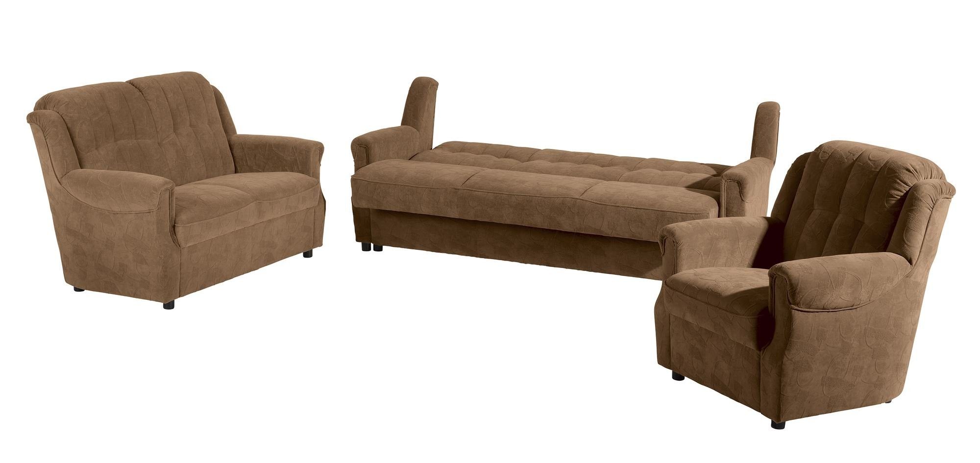 inkl. Sofa Kostenlosem 58 mit Sitz aufm Teile, Versand verarbeitet,bequemer Sparpreis Karuna 3-Sitzer Bettfunktion 1 Sofa Kessel hochwertig Bezug Microf,