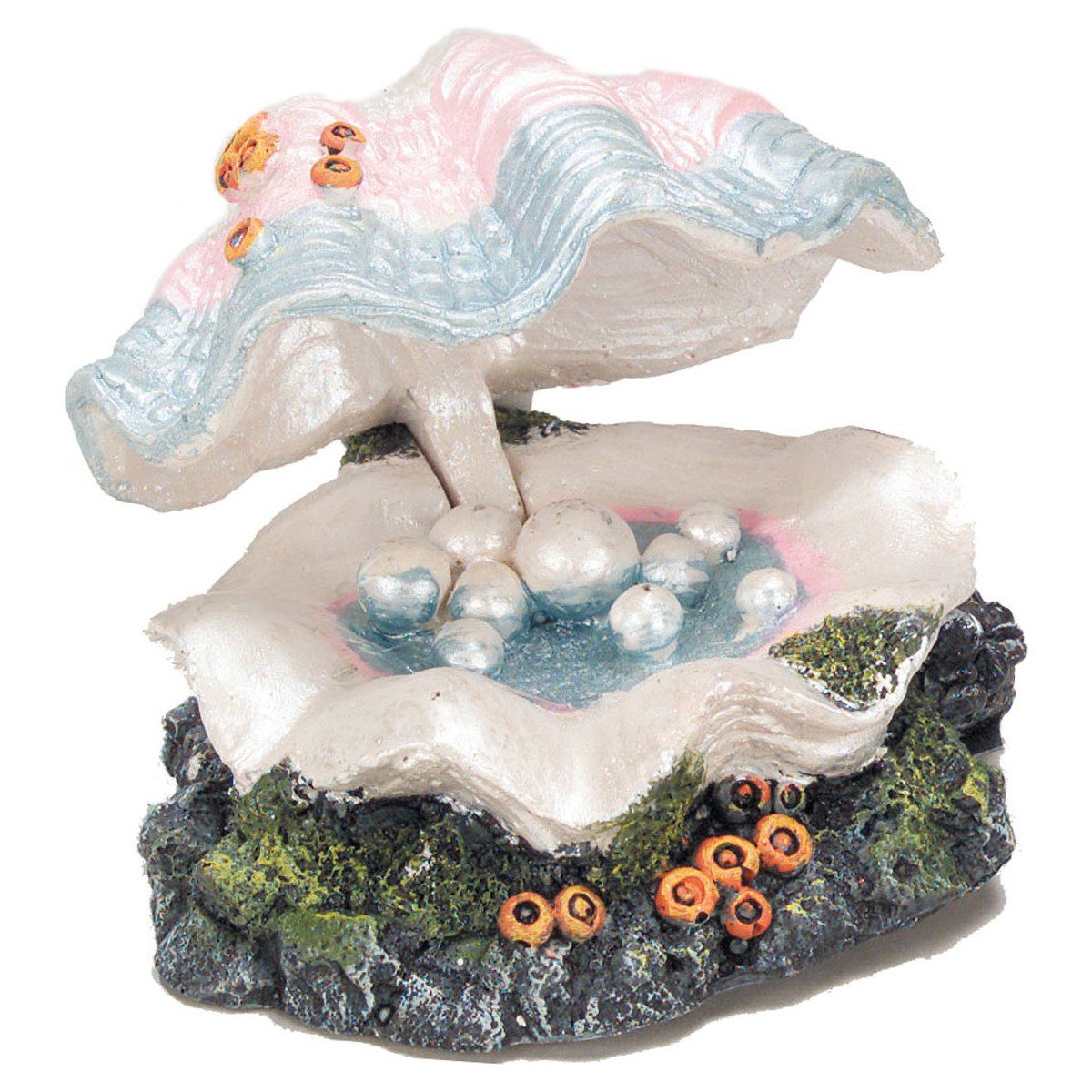 Aquariendeko Aquariumdekoration Muschel mit Ausströmer