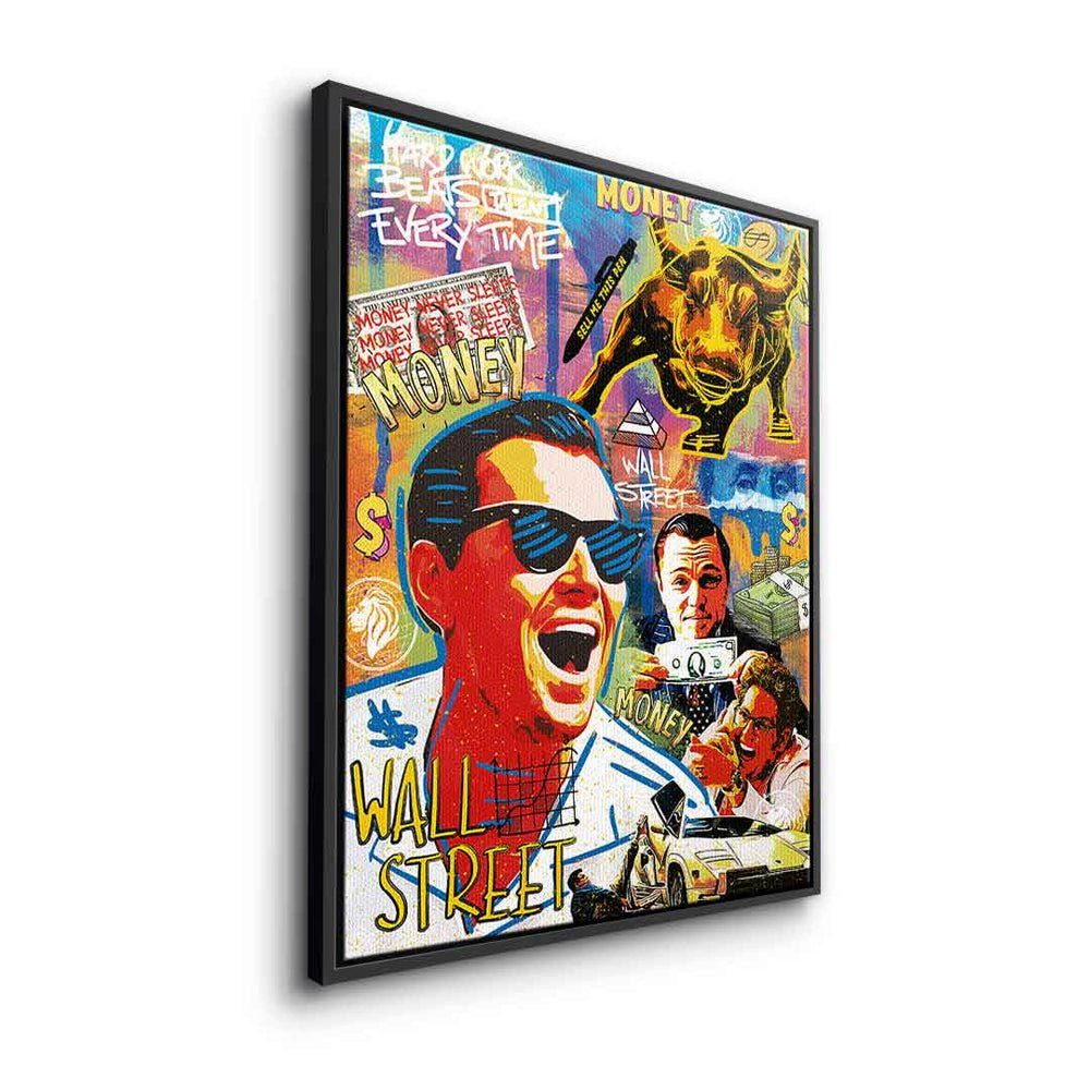 Pop Street DOTCOMCANVAS® Leinwandbild Wall Art of DiCaprio Lifestyle, Belford Wolf ohne Street Rahmen Wall Jordan Leinwandbild