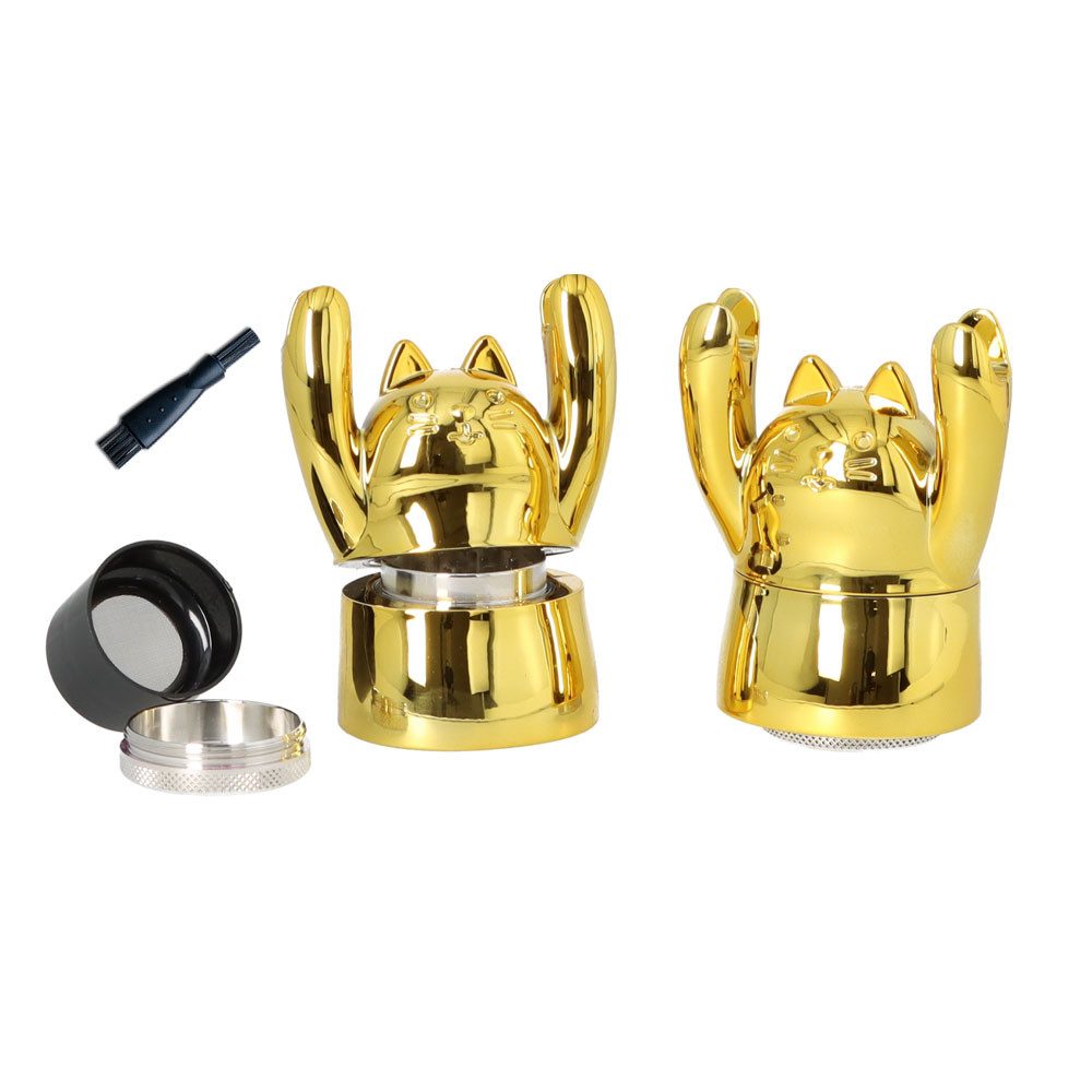 Coumo Kräutermühle Grinder Crusher, Handyhalter, Glücksdesign, Metall, Gewürzmühle