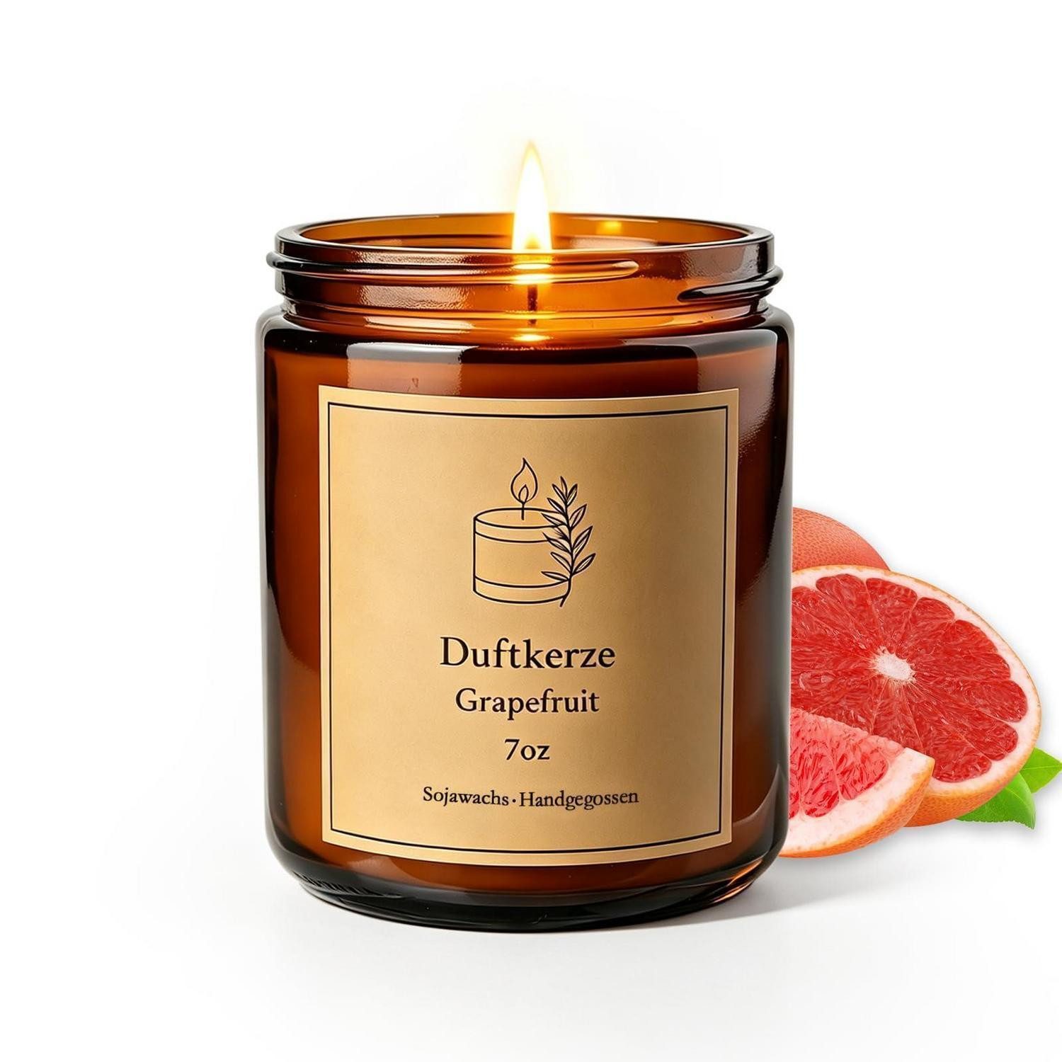 LuxusKollektion Duftkerze Duftkerze Glas Grapefruit Sojawachs
