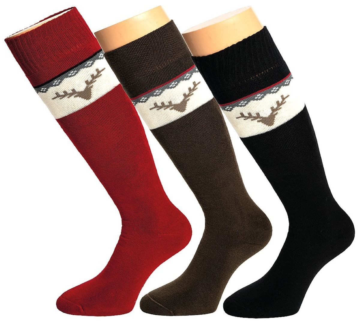 Riese Thermostrümpfe Damen Thermo-Kniestrümpfe (Packung, 3 Paar) mit eingestricktem Hirsch