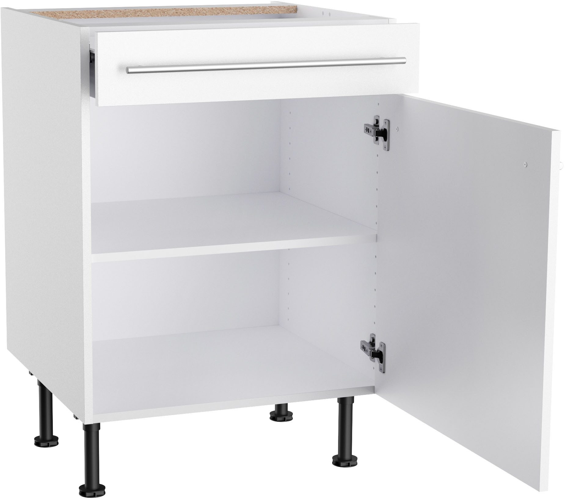 KOCHSTATION Unterschrank KS-Bern2 Breite 60 cm, 1 Tür, 1 Schubkasten, 1 Einlegeboden