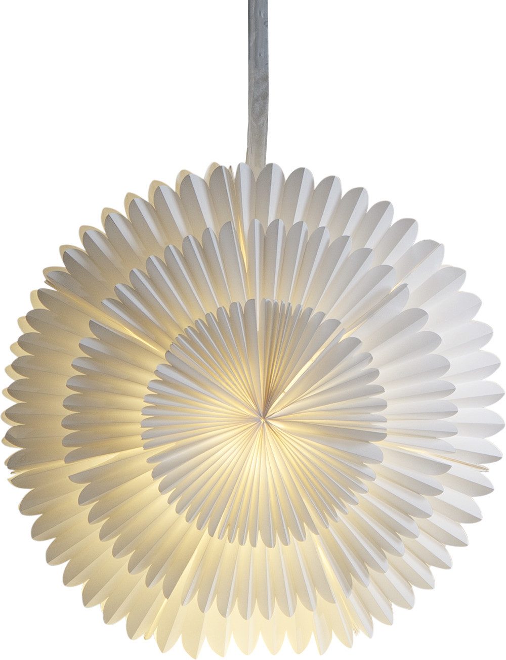 STAR TRADING Hängeleuchte Papierstern Frost, Ø 50 cm, mit 6 Stunden Timer, günstig online kaufen