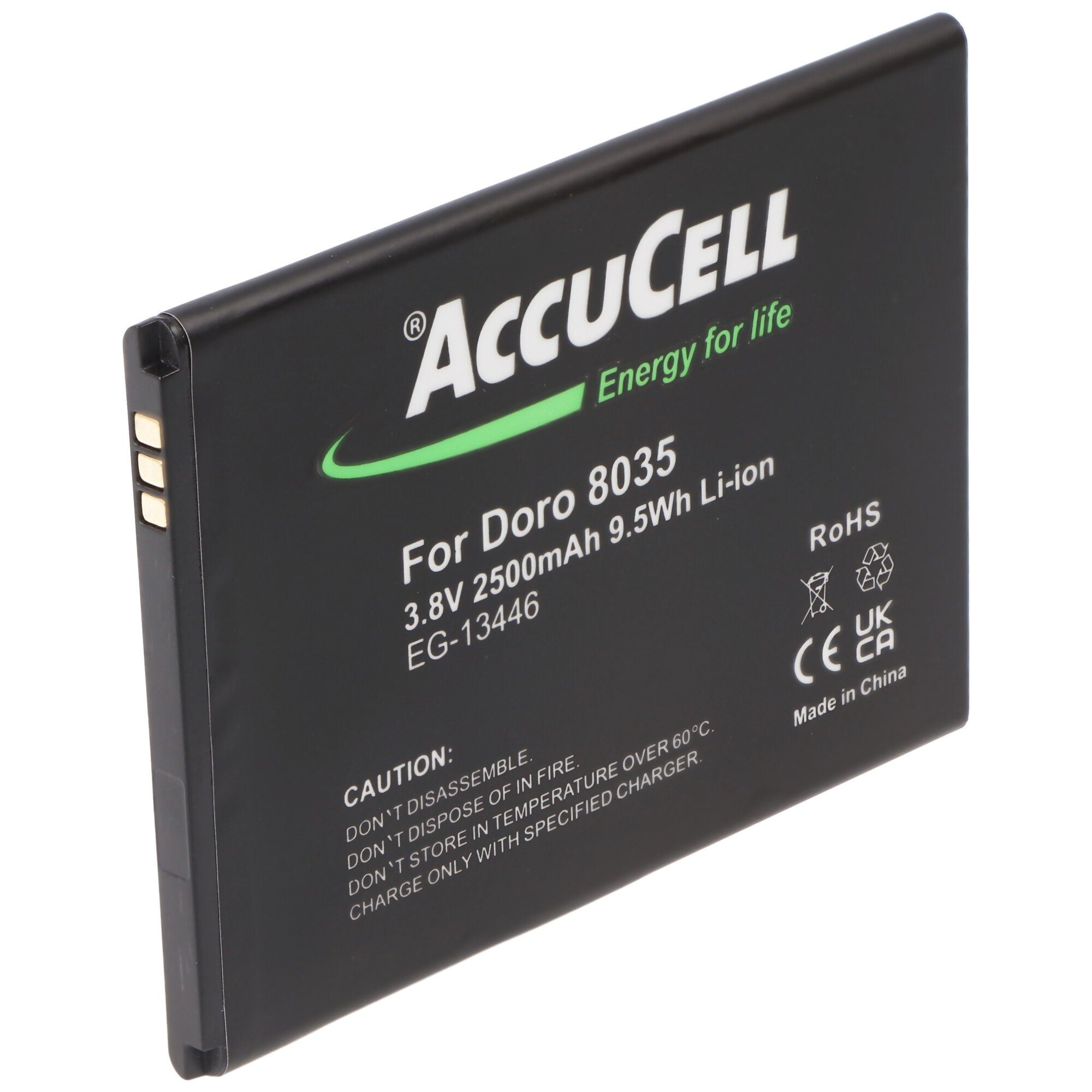 für DBT-2500A, passend AccuCell Doro 3,7 Li-ion nur Akku Akku Akkutyp DBS-0170 8035