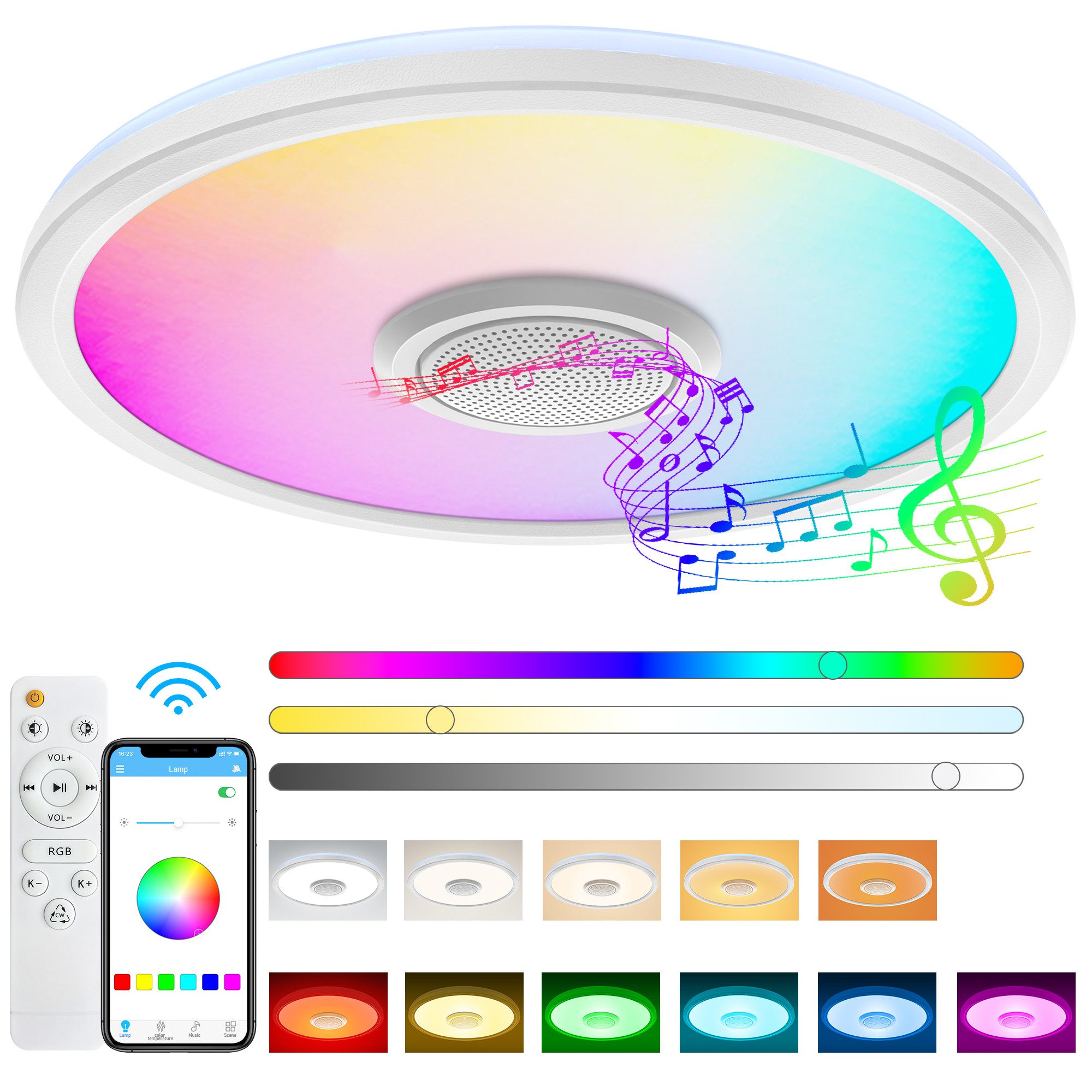 walkbee Deckenleuchte LED Deckenlampe RGB Bluetooth günstig online kaufen
