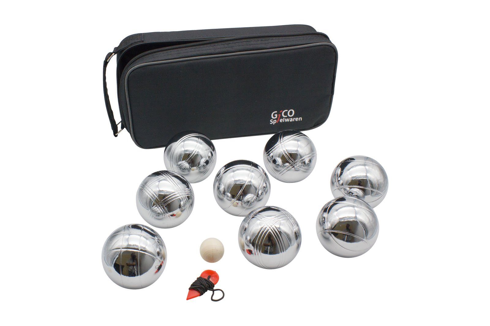 GICO Spielzeug-Gartenset GICO Boules Set 8er aus Stahl in der praktischen Tragetasche (720gr)