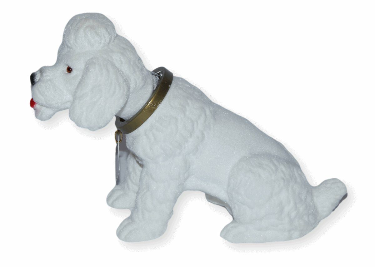 Rakso Oskar Schneider GmbH klein mit Wackelfigur Hund 13 Dekofigur Tierfigur Wackelkopf cm Pudel H weiß