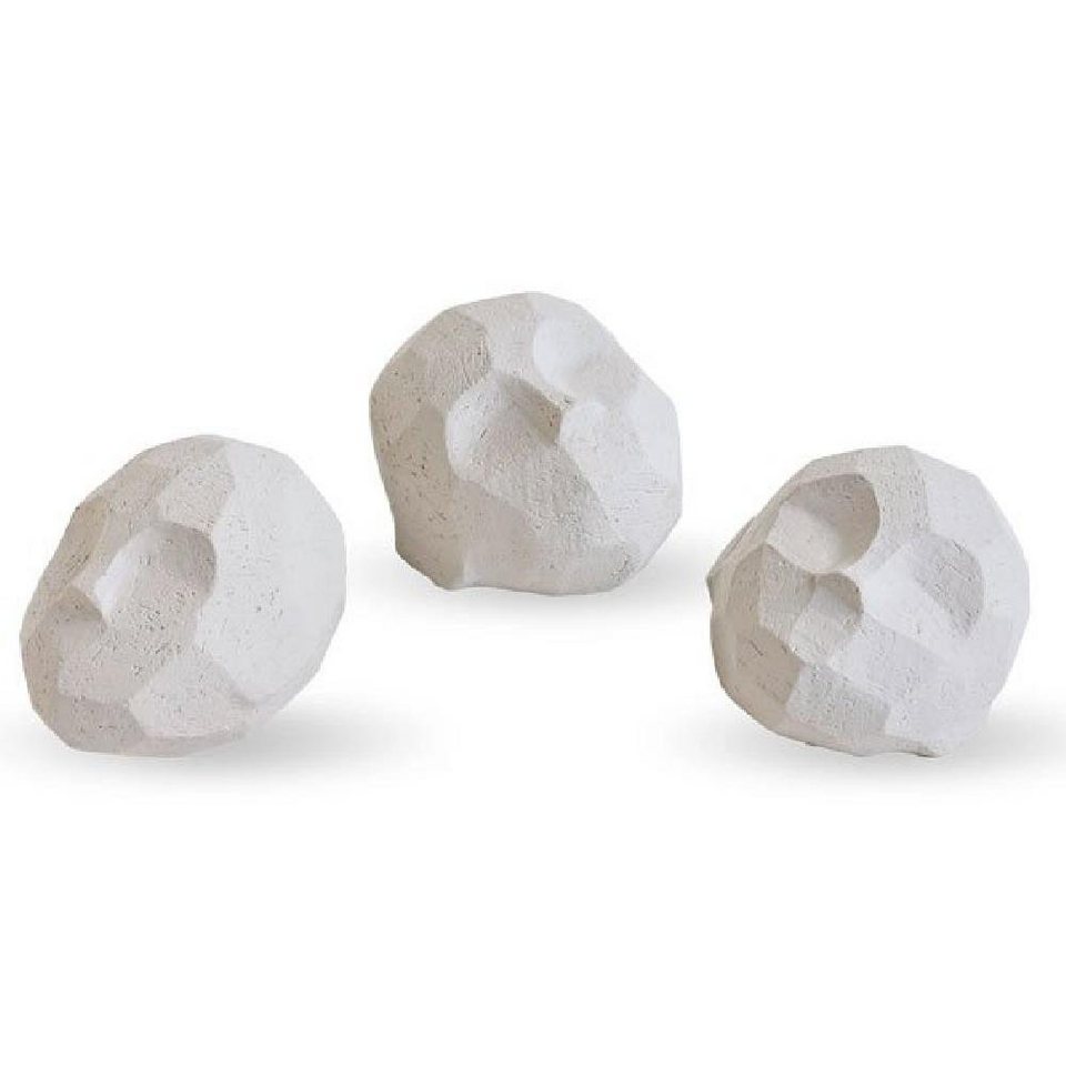 Cooee Design Dekoobjekt Dekofigur Sculpture Pebble Head Limestone (3-teilig)