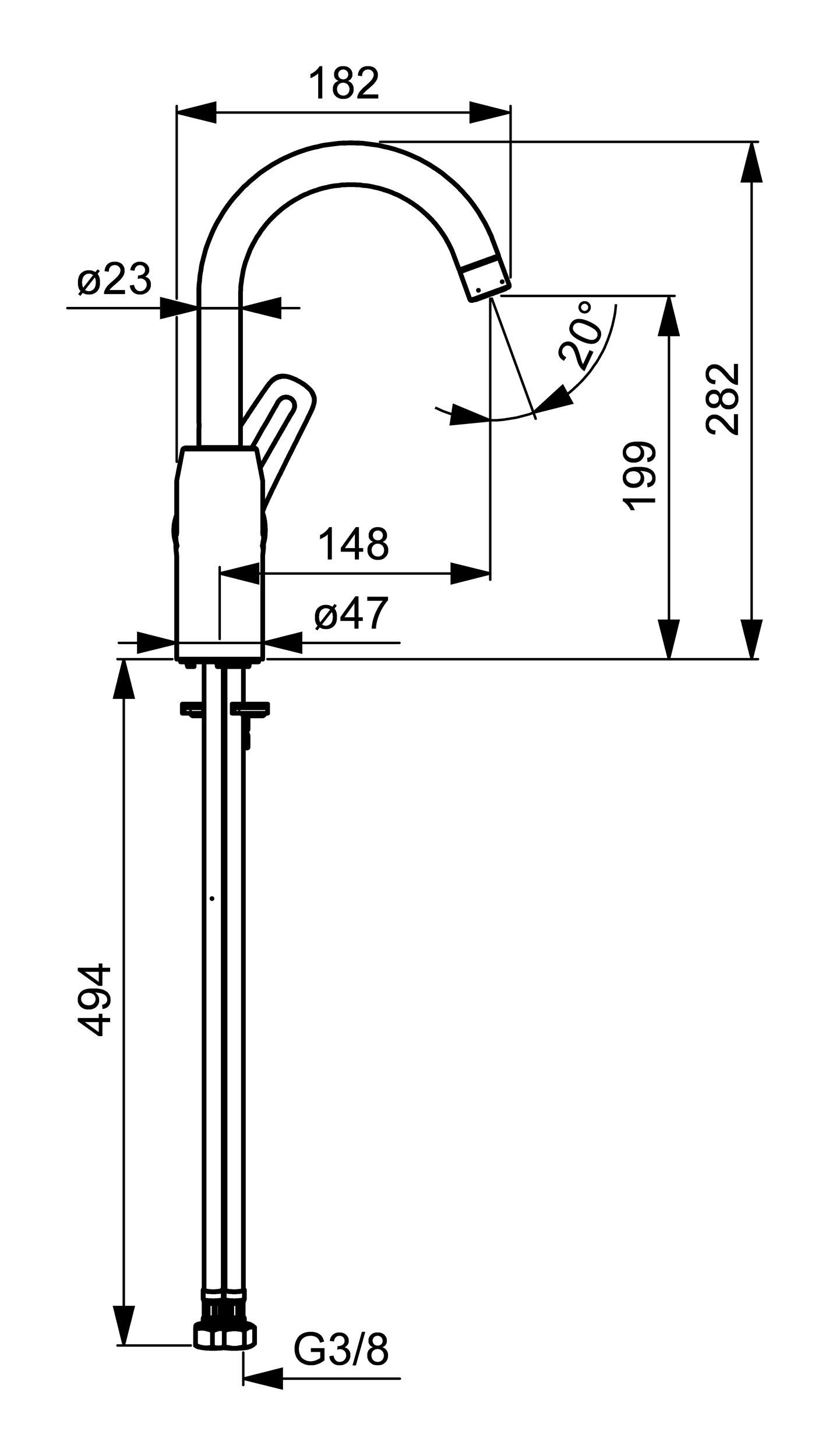 Thumbnail - HANSA Waschtischarmatur Hansapinto Einhand-Einlochbatterie ohne Ablaufgarnitur Ausladung 148 mm