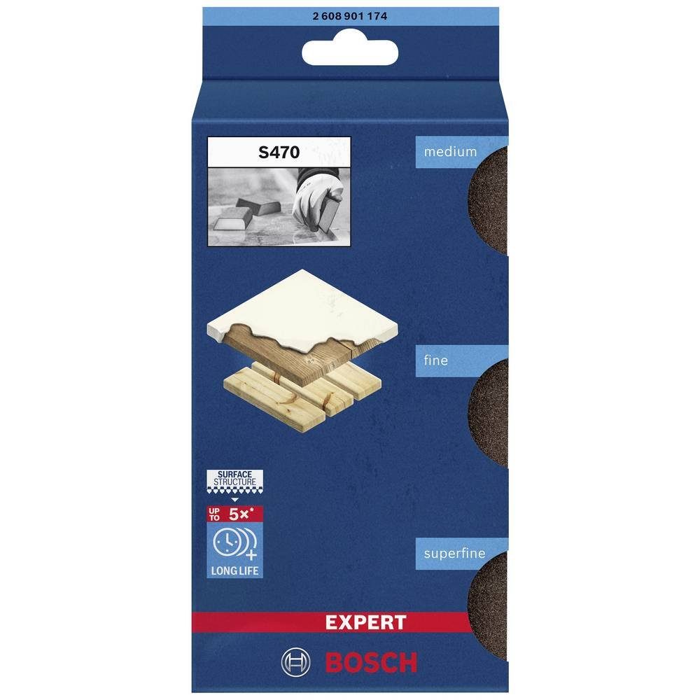Thumbnail - BOSCH Schleifpapier Combi Block, 69 x 97 x 26 mm, M, F, SF, 3-tlg