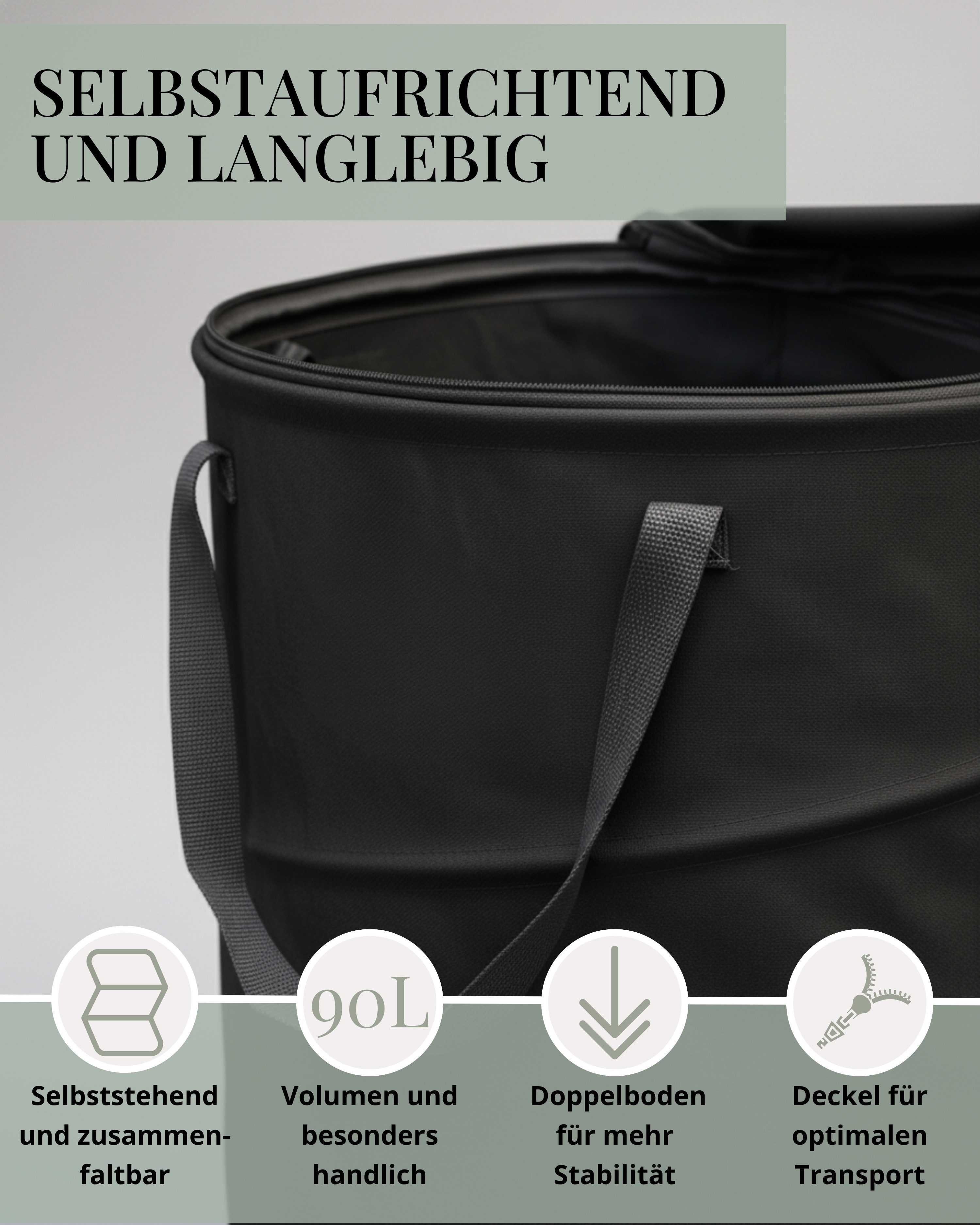 LIVLIG Gartensack 90L, Laubsack mit Deckel, Pop-Up Gartenabfallsack, für La günstig online kaufen