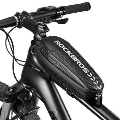 ROCKBROS Rahmentasche Fahrrad Wasserdicht Oberrohrtasche (für MTB Rennrad Faltrad Schwarz L 1,5L / M 1,1L)