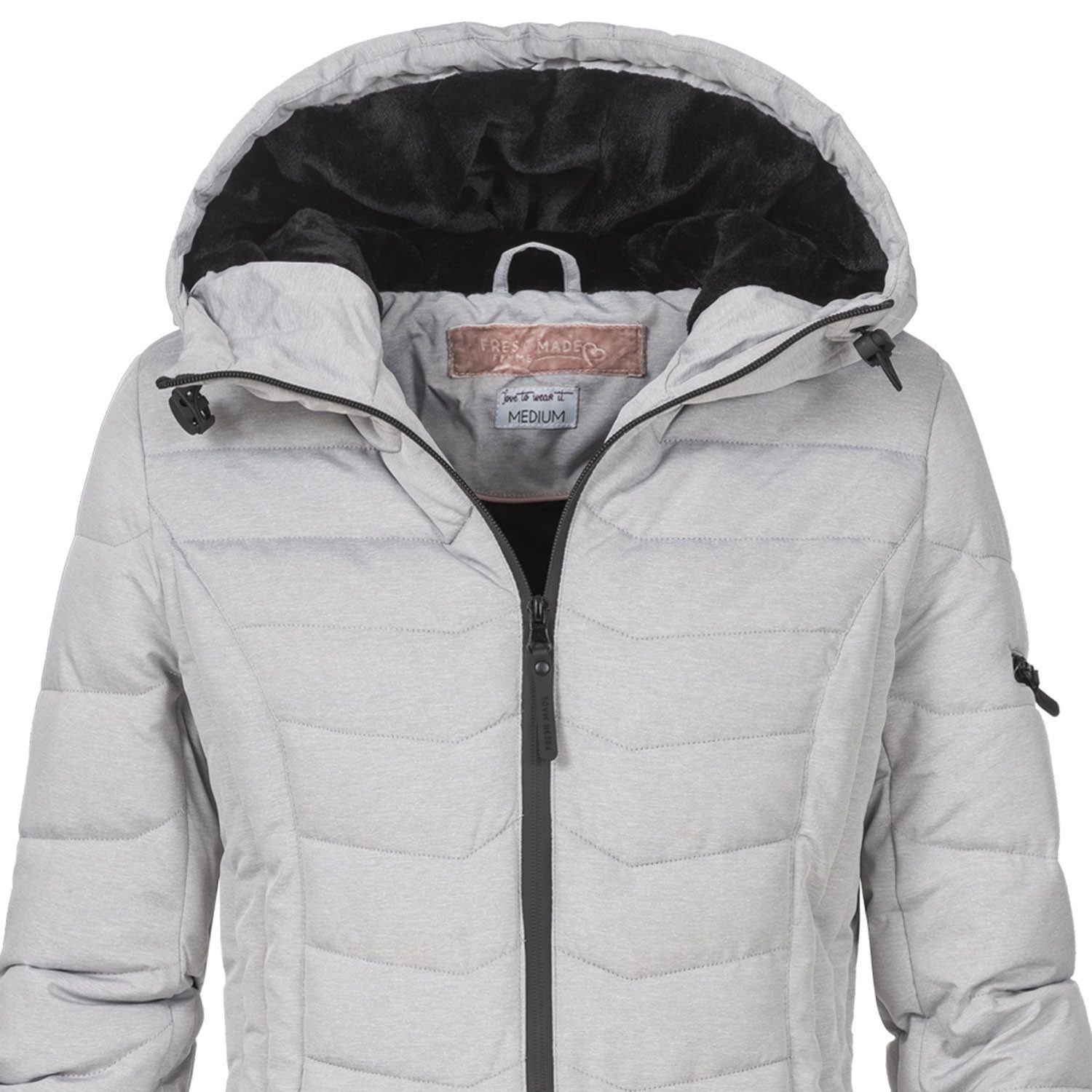 SUBLEVEL Steppjacke Damen Mantel mit Kapuze lange Winter Jacke Langer Parka S-5XL