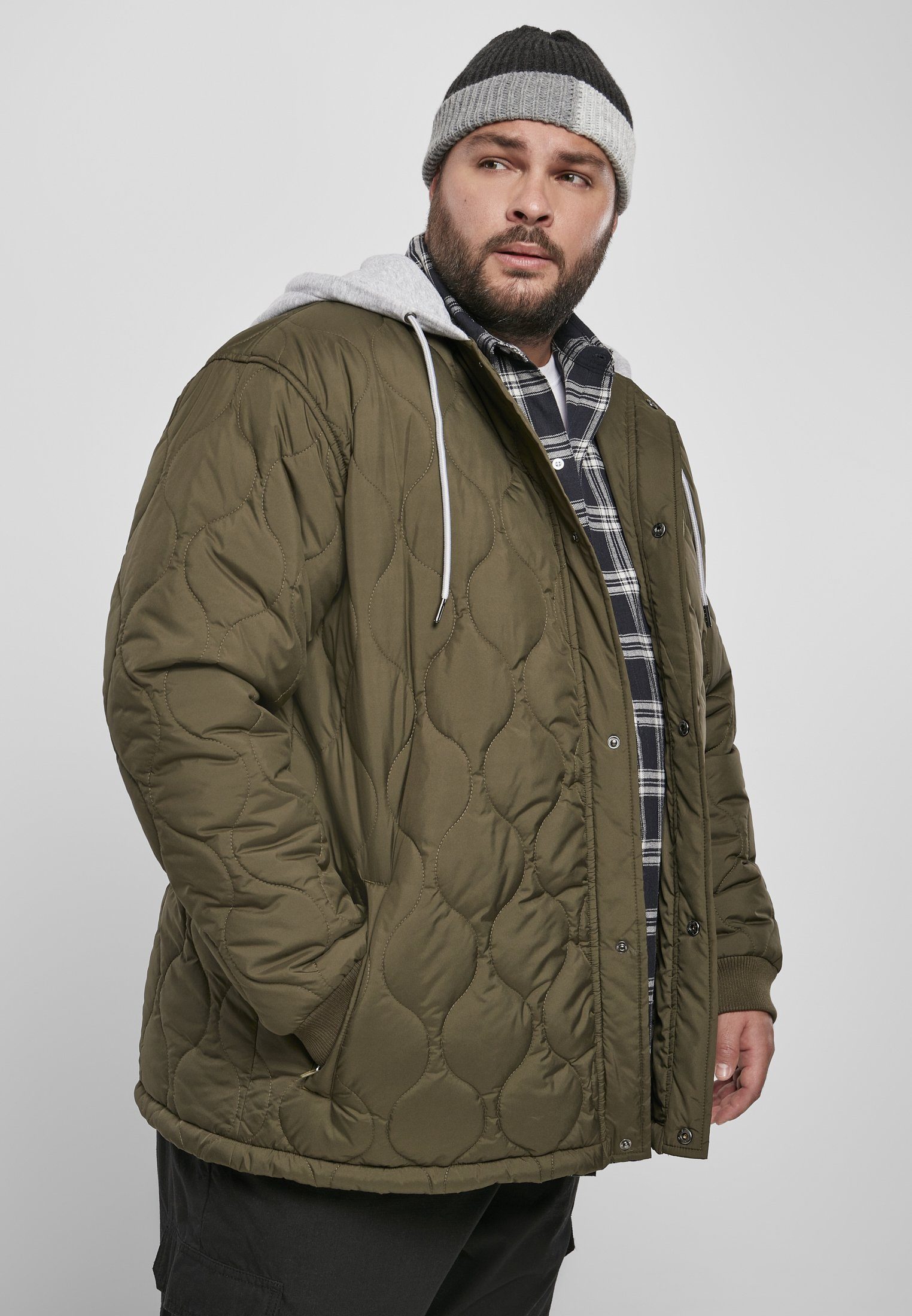 URBAN CLASSICS Outdoorjacke Männer Hooded (1-St) Jacket Quilted