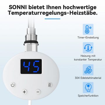 SONNI Heizkörperthermostat Elektrischer Handtuchhalter Temperaturkontrollleiste,400w-1000w