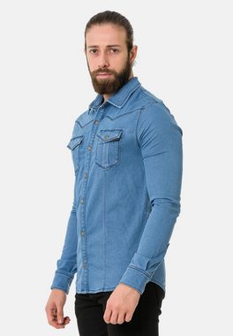 Cipo & Baxx Jeanshemd mit Button Down-Knöpfen