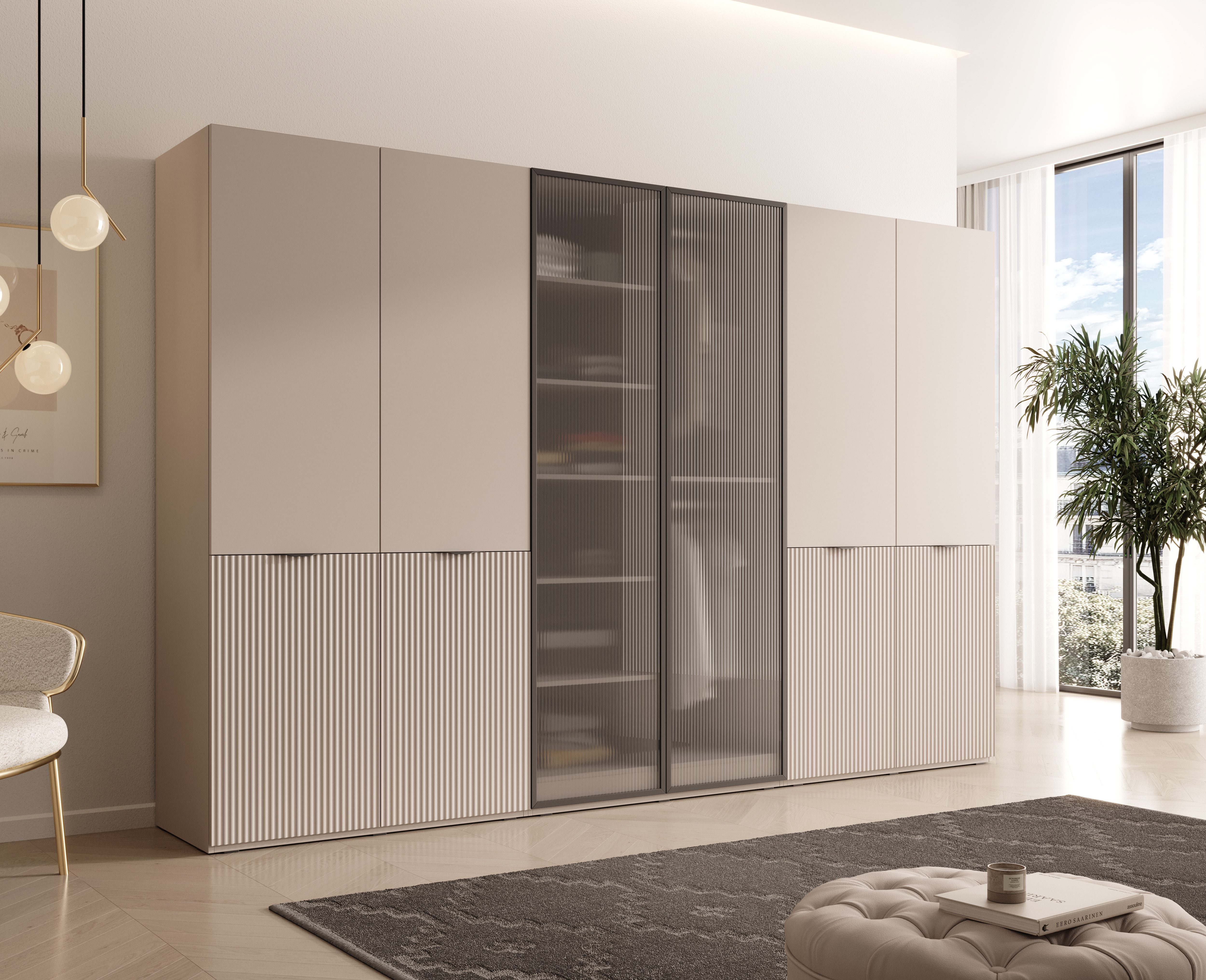 MOEBLO Drehtürenschrank Minewra 300 (6-türiger Kleiderschrank günstig online kaufen
