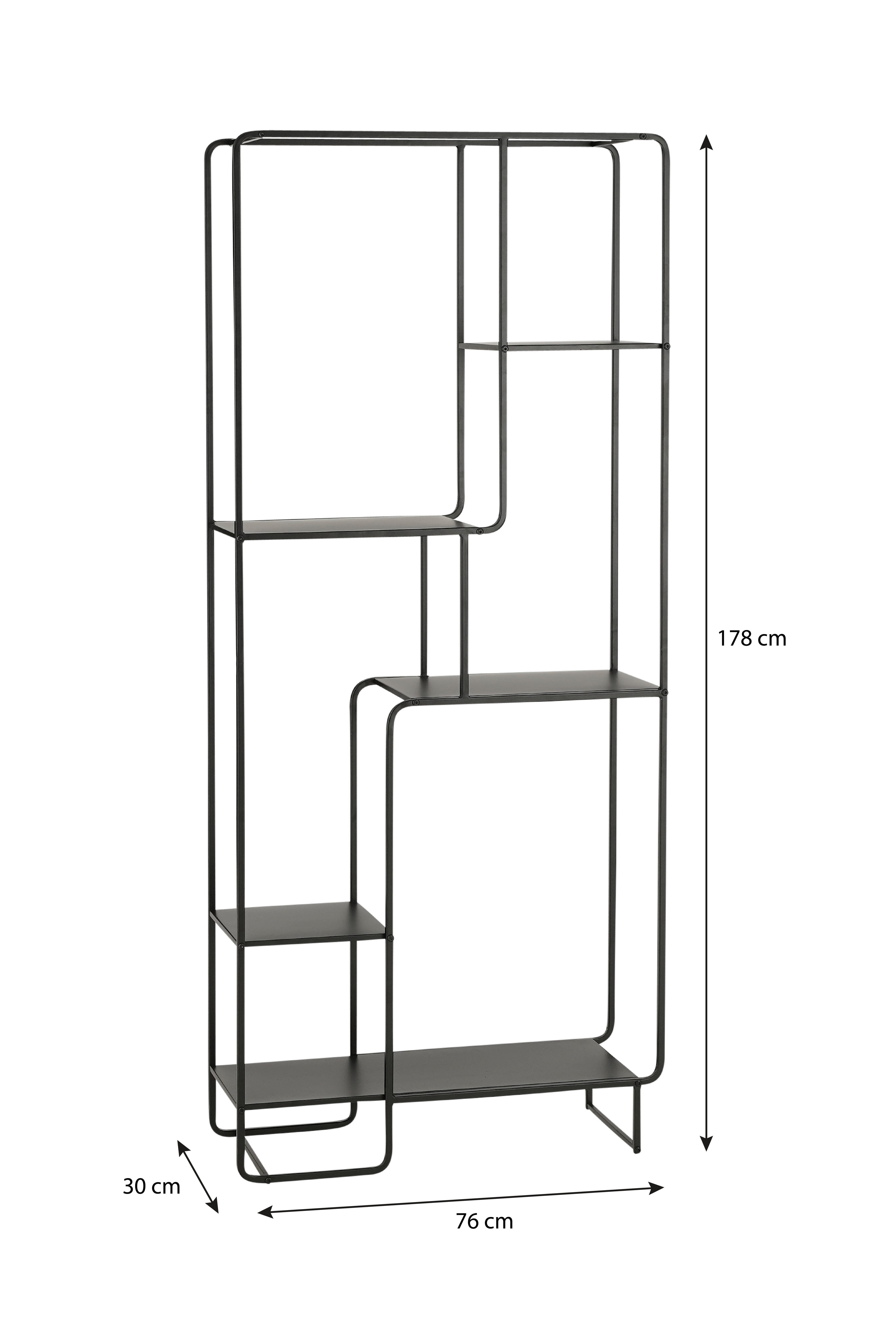 Mica Decorations Regalkorb Mica Decorations Jules Regal schwarz - l76xb30xh178cm