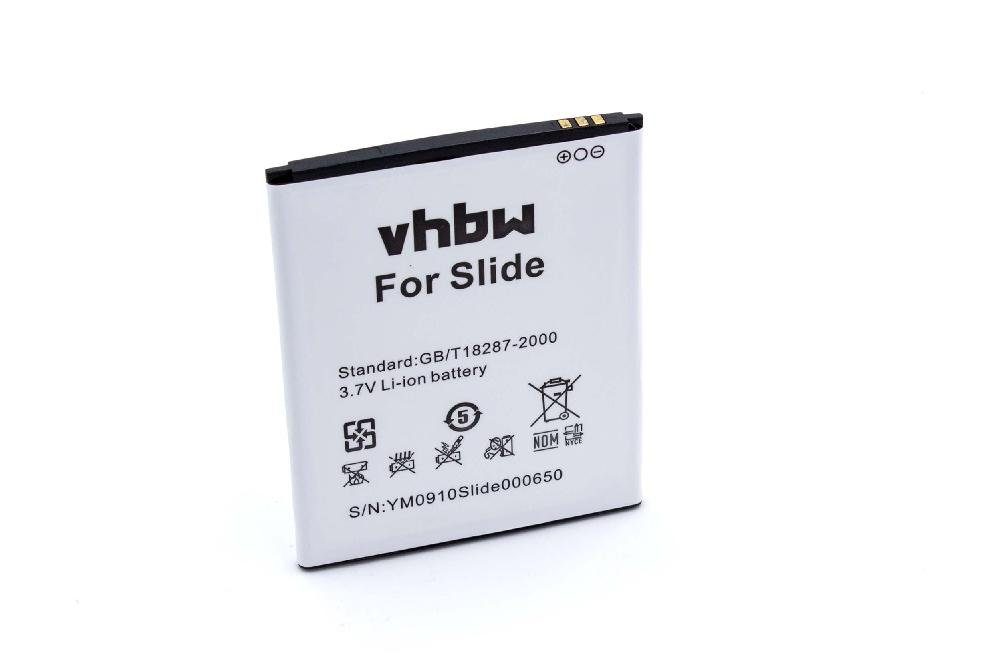 vhbw kompatibel mit Wiko N300, Slide, Slide 4G, Slide 4GB Smartphone-Akku Li-Ion 2500 mAh (3,8 V)