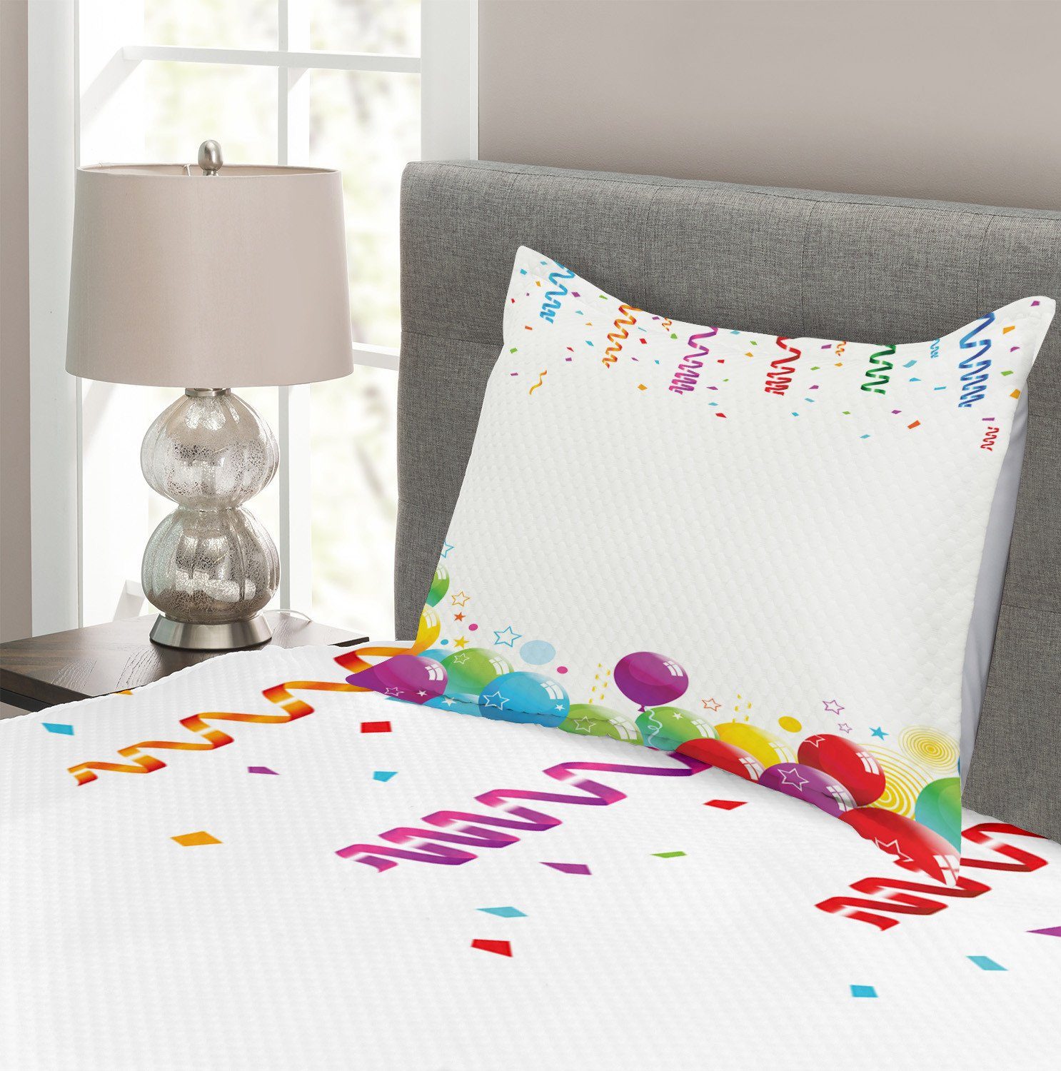 Tagesdecke Balloons Kissenbezügen Abakuhaus, Waschbar, Party Set mit