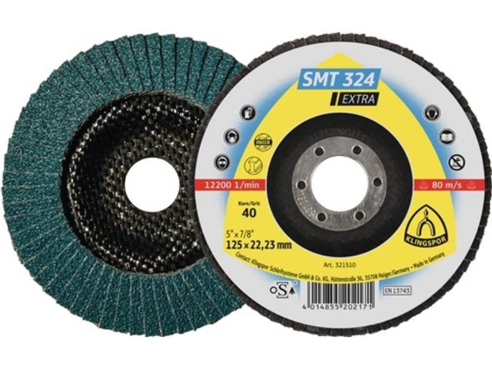 Klingspor Fächerscheibe 10er Pack KLINGSPOR 321646 Fächerscheibe SMT 324 Extra D. 125 mm Kör