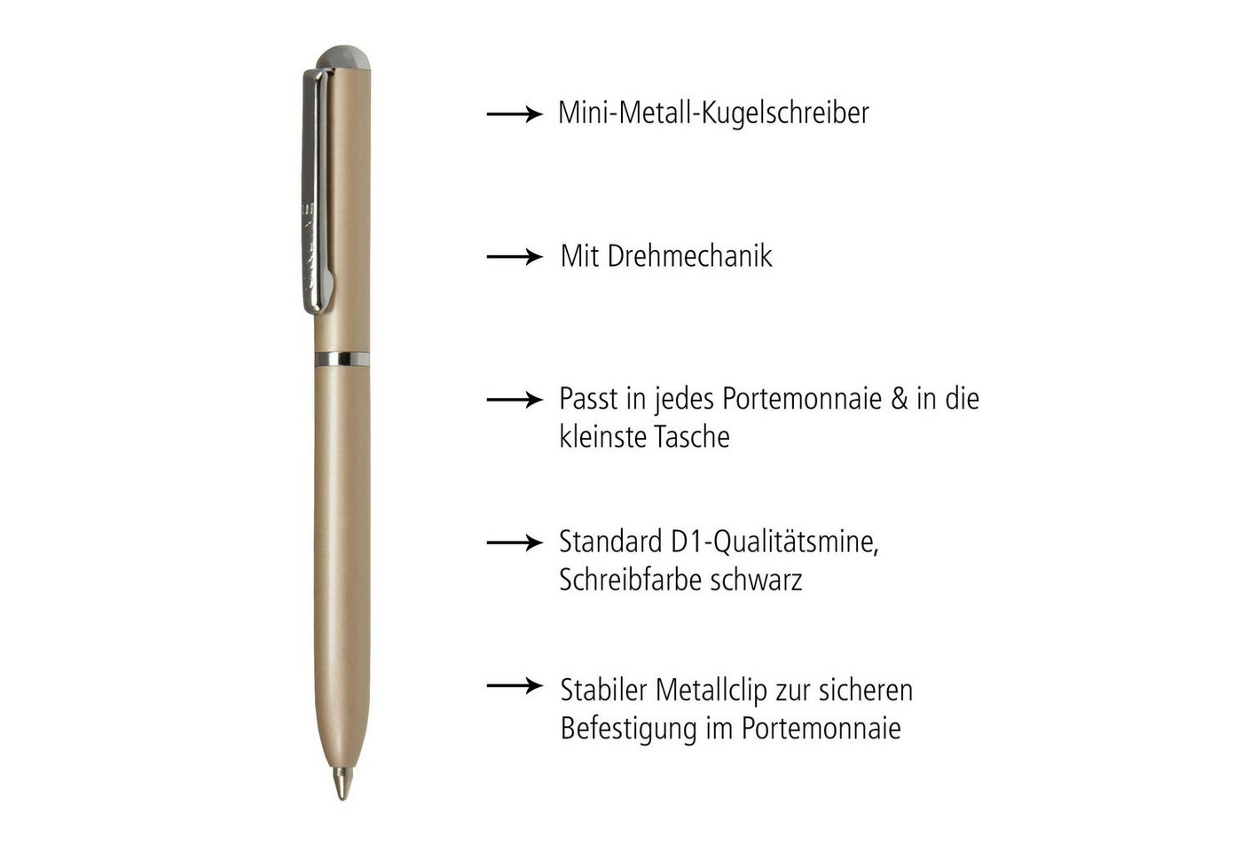 Thumbnail - Online Pen Kugelschreiber Mini Portemonnaie Drehkugelschreiber, incl. Standard D1-Qualitätsmine, schwarzschreibend