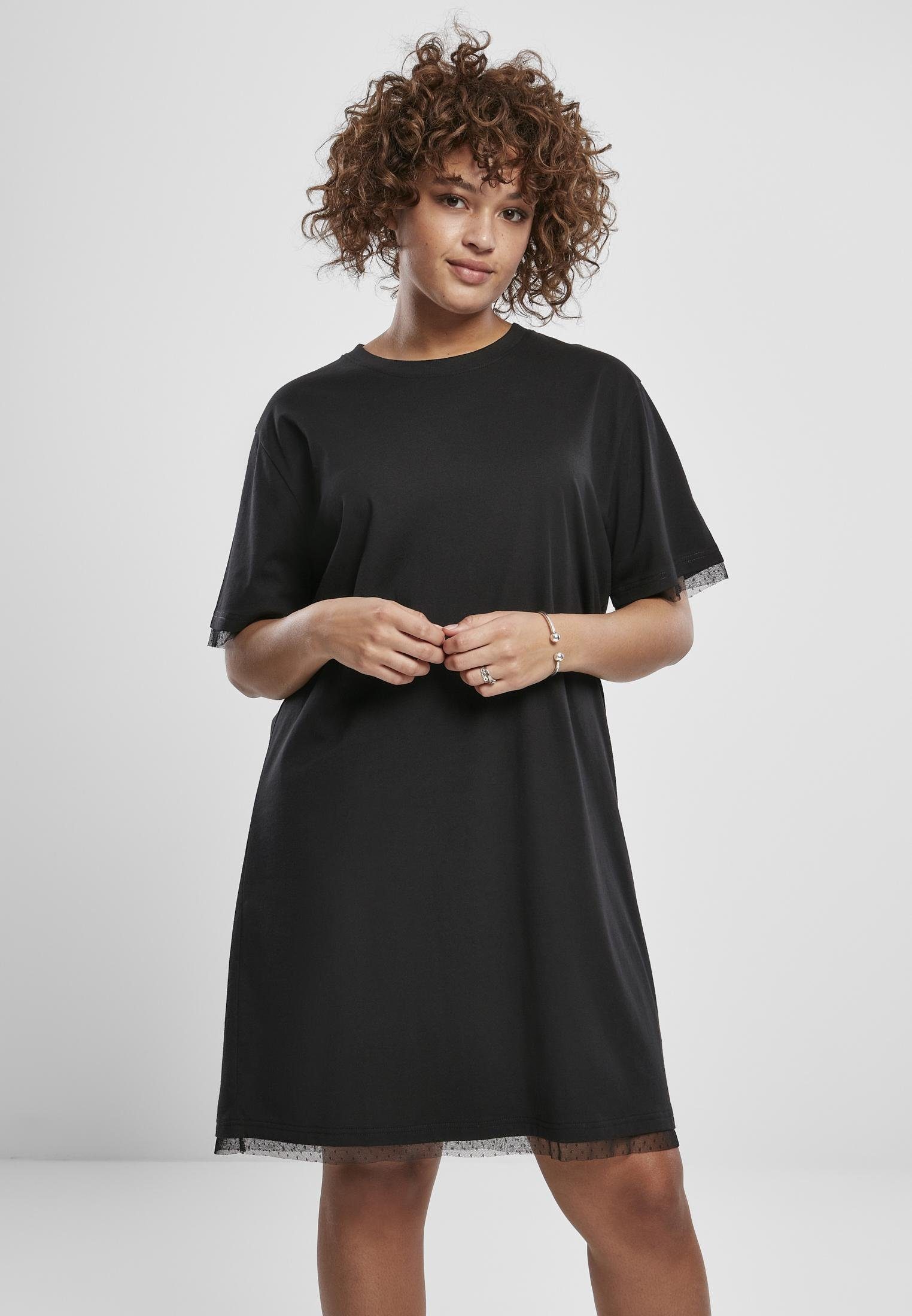 URBAN CLASSICS Sweatkleid Ladies Boxy Lace Hem Tee Dress XS bis 5XL