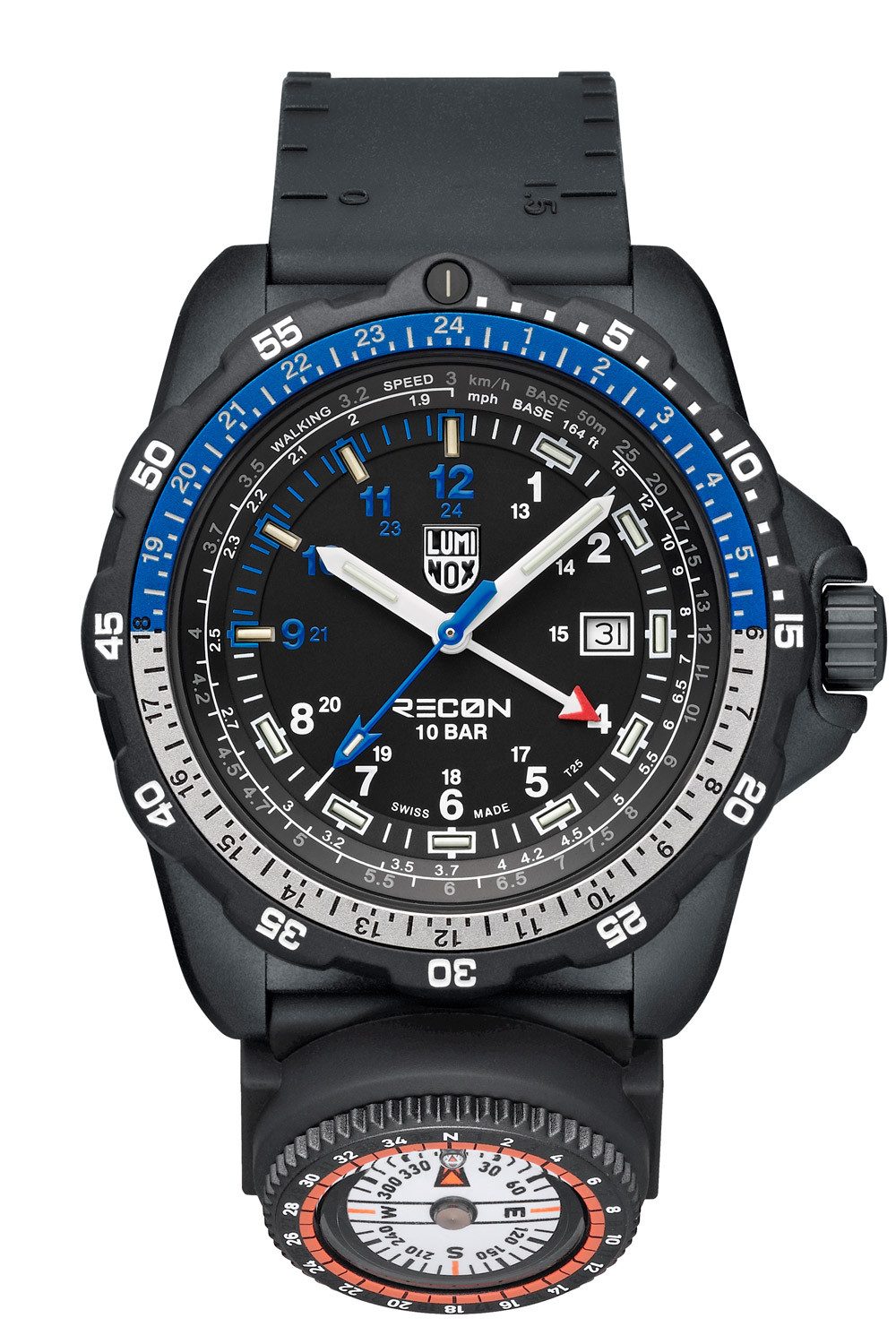 Luminox Quarzuhr Quarz Recon GMT Schwarz/Blau