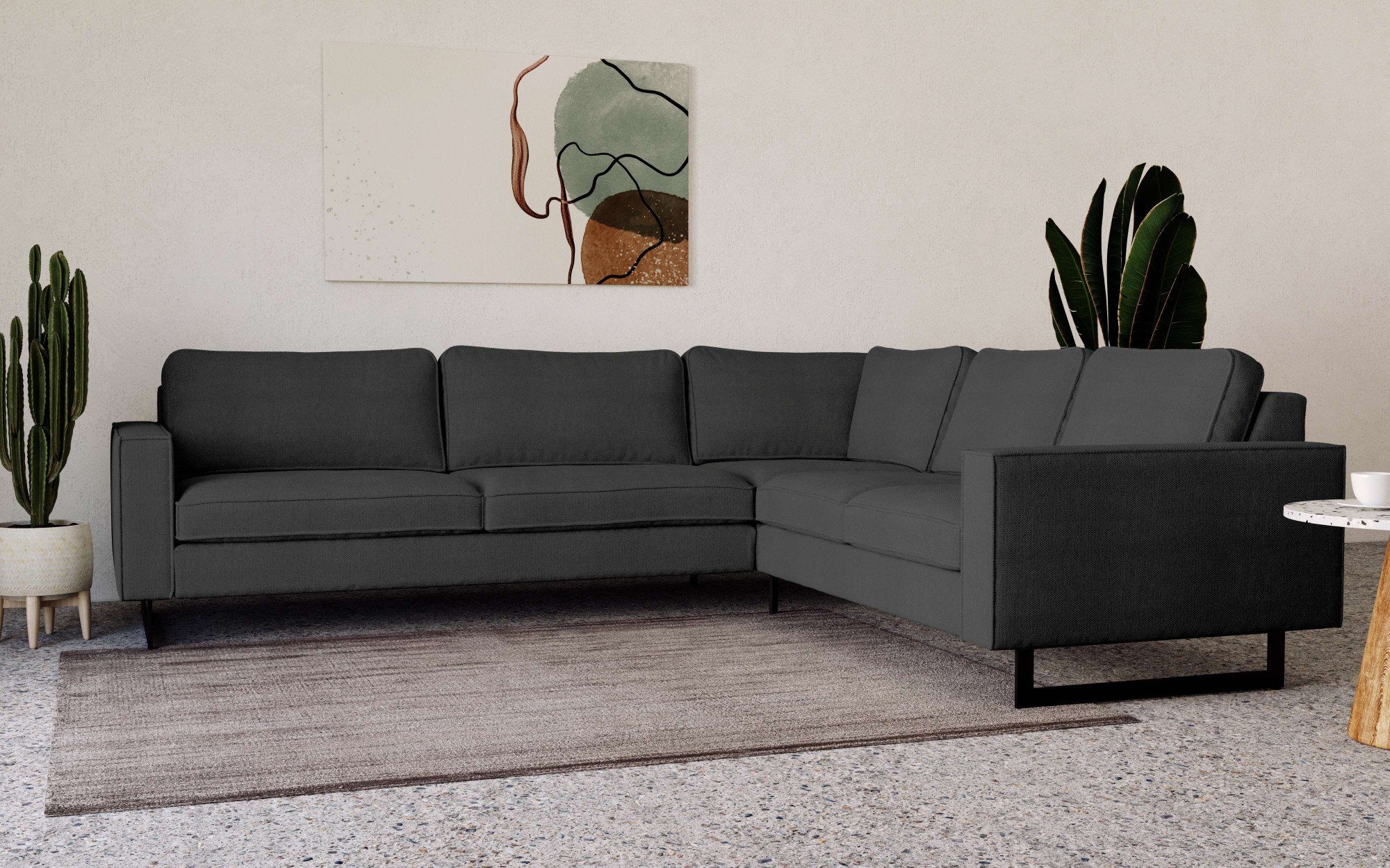Places of Style Ecksofa "Pinto, XXL, 250/290 cm, langer Schenkel, Ottomane" günstig online kaufen