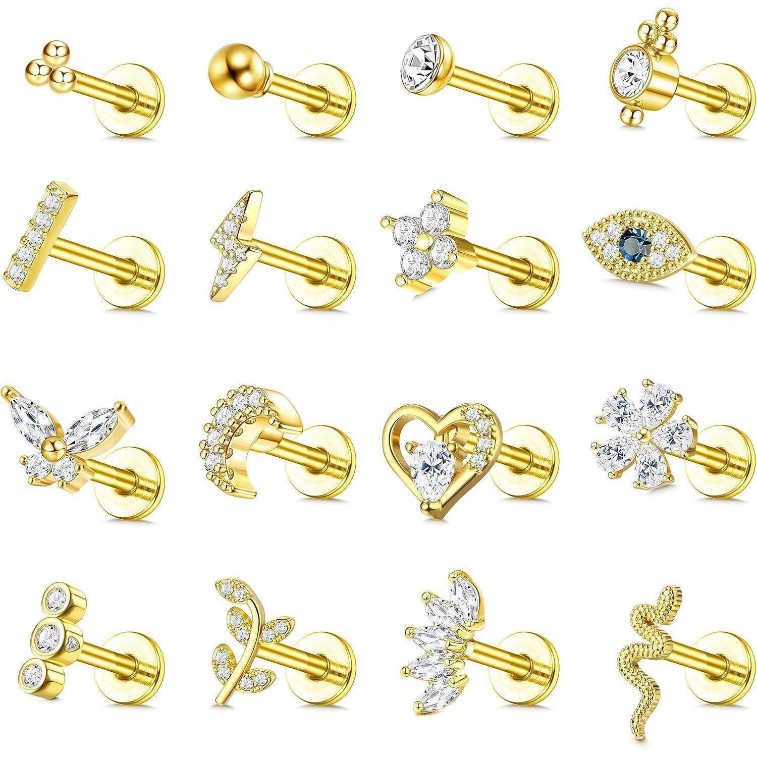 LuxusKollektion Piercing-Set 16G Helix Tragus Piercing Knorpel Ohrringe Dam günstig online kaufen