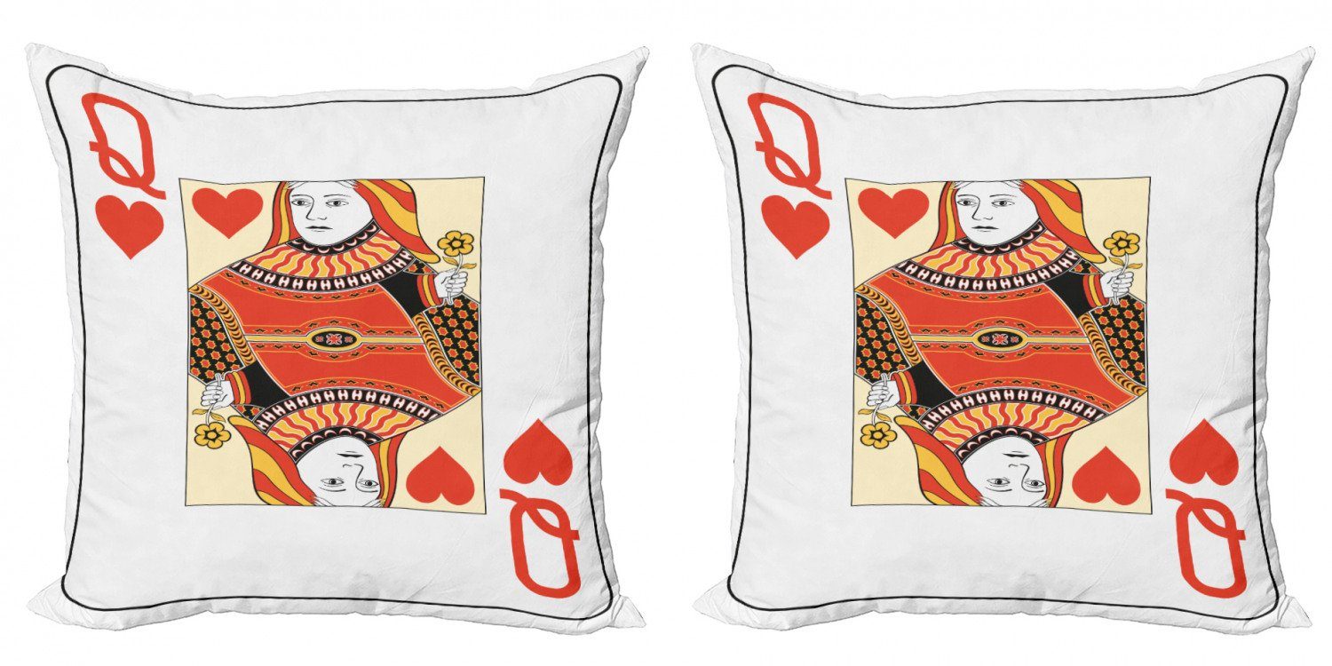 Kissenbezüge Modern Accent Doppelseitiger Digitaldruck, Abakuhaus (2 Stück), Königin Spielen Poker-Karten-Deck | Kissenbezüge
